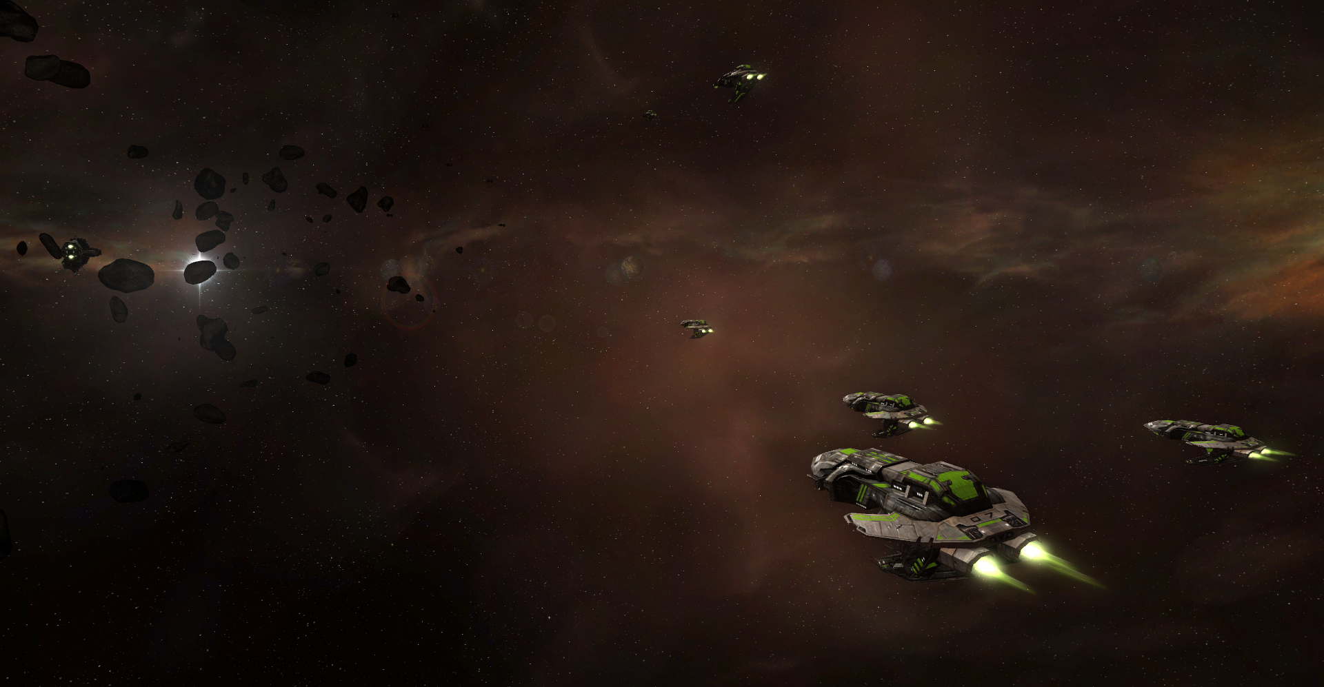 Sins of a Solar Empire space battle with asteroids HD Wallpaper