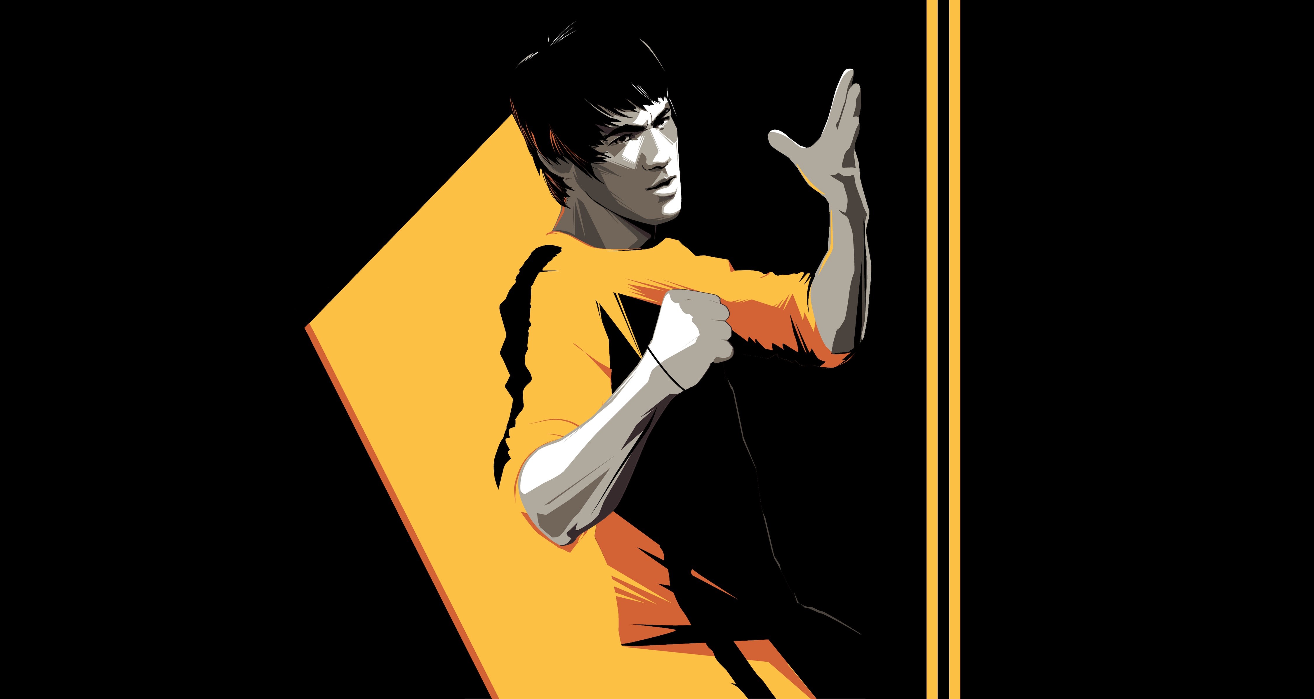 4K artwork of Bruce Lee HD Wallpaper