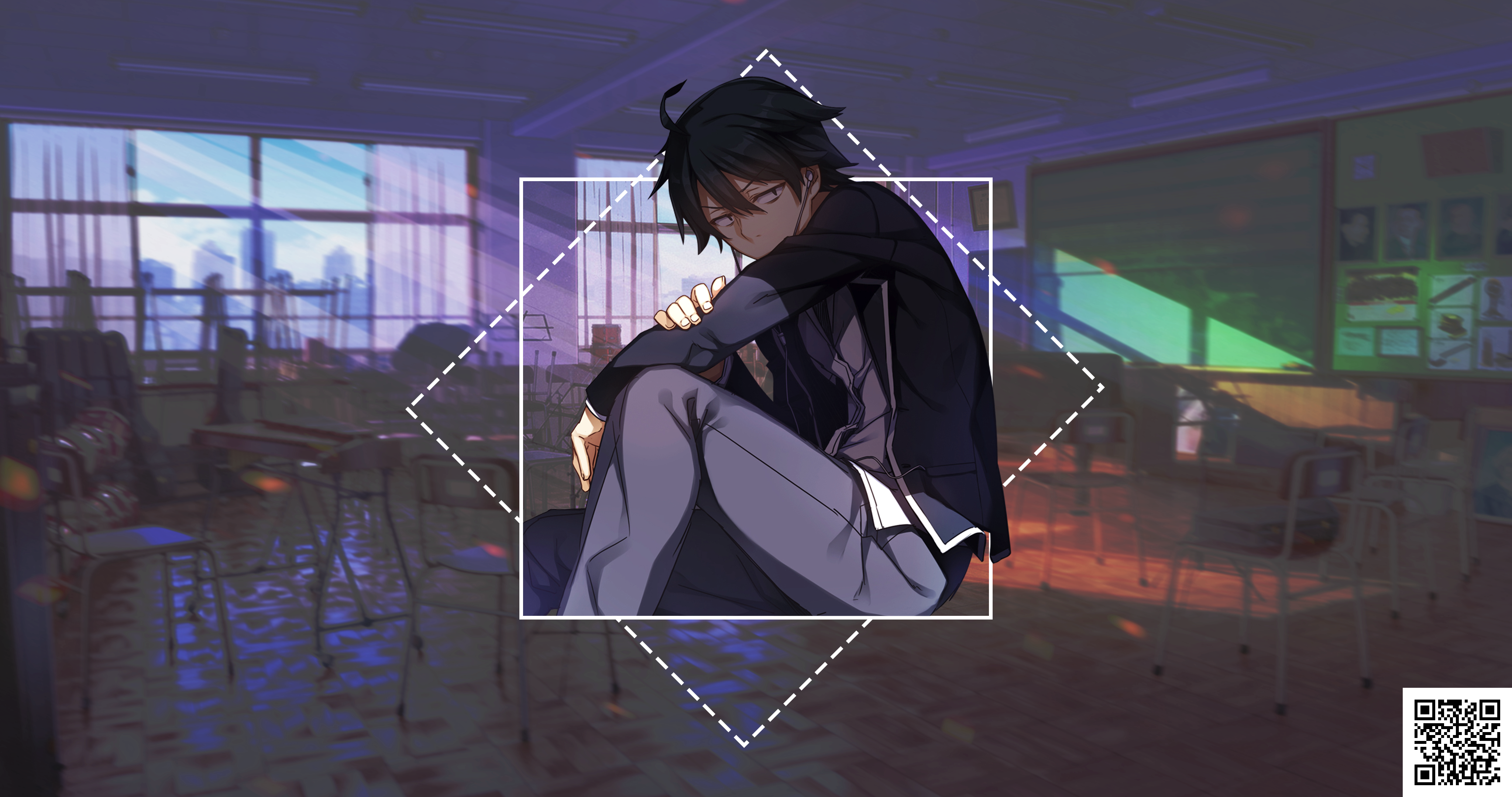 4K Hikigaya Hachiman from Yahari Ore no Seishun Love Comedy wa Machigatteiru in school HD Wallpaper