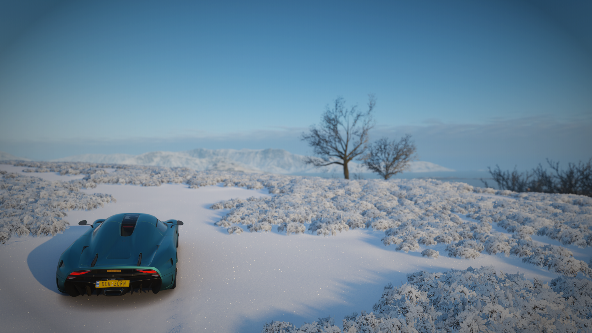 Koenigsegg Regera in Forza Horizon 4 snow landscape HD Wallpaper