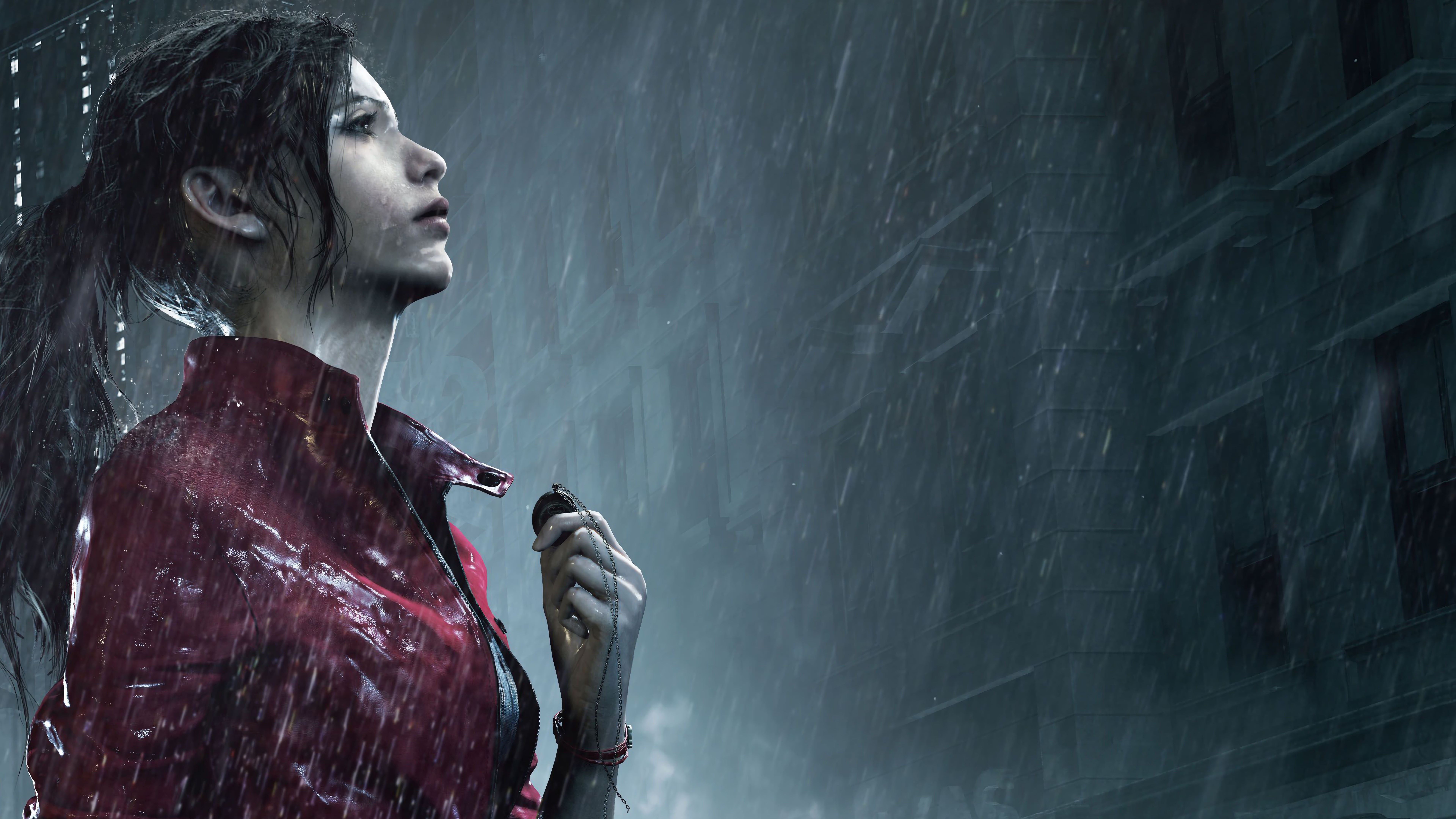 Claire Redfield from Resident Evil 2 Remake in the rain HD Wallpaper