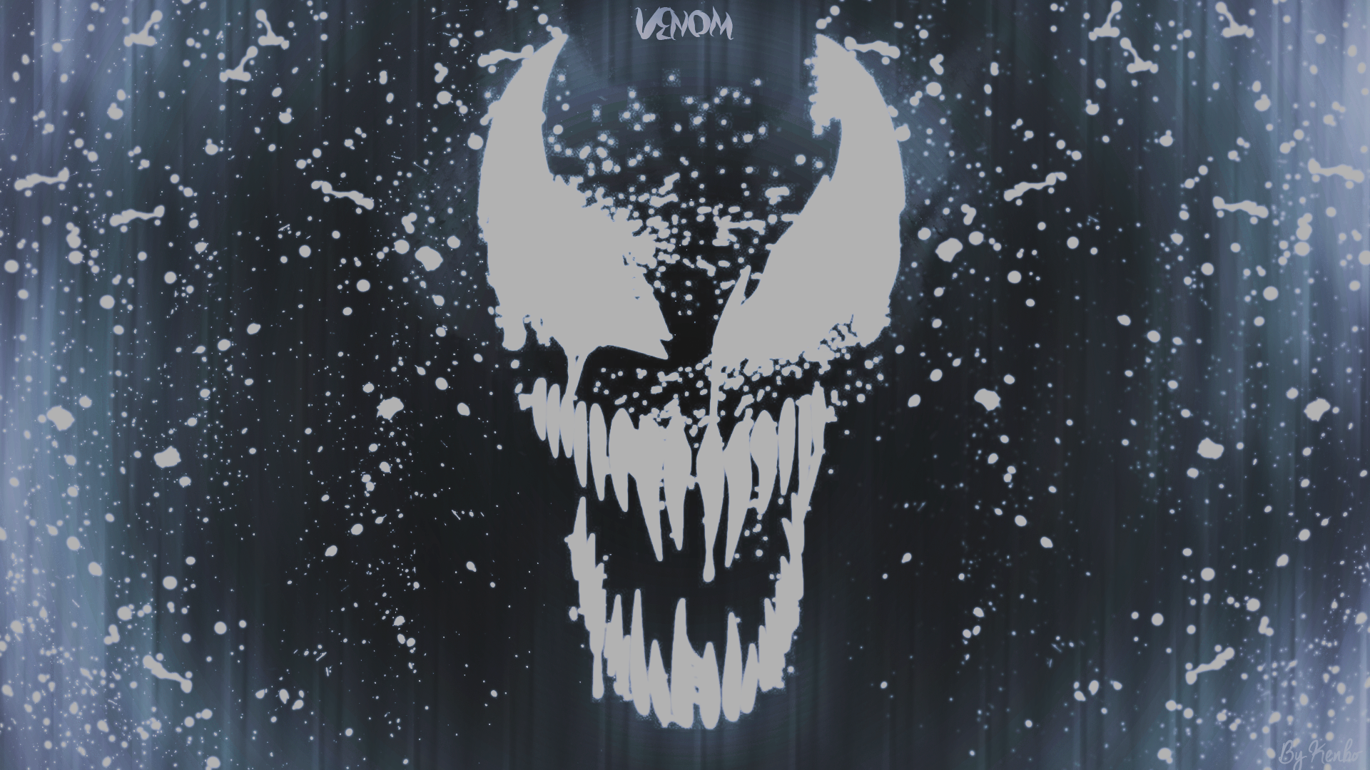 Venom logo with white splatters HD Wallpaper