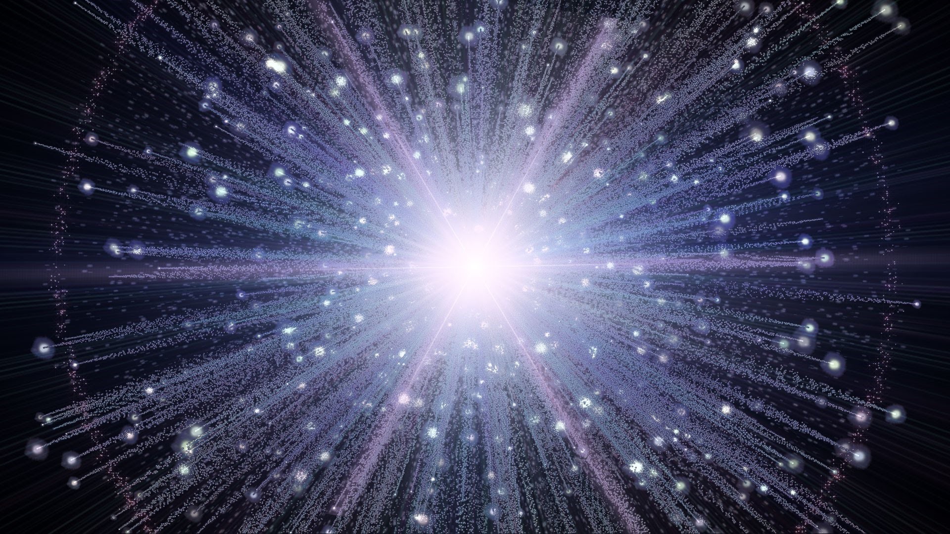 Abstract explosion of light and particles in space HD Wallpaper