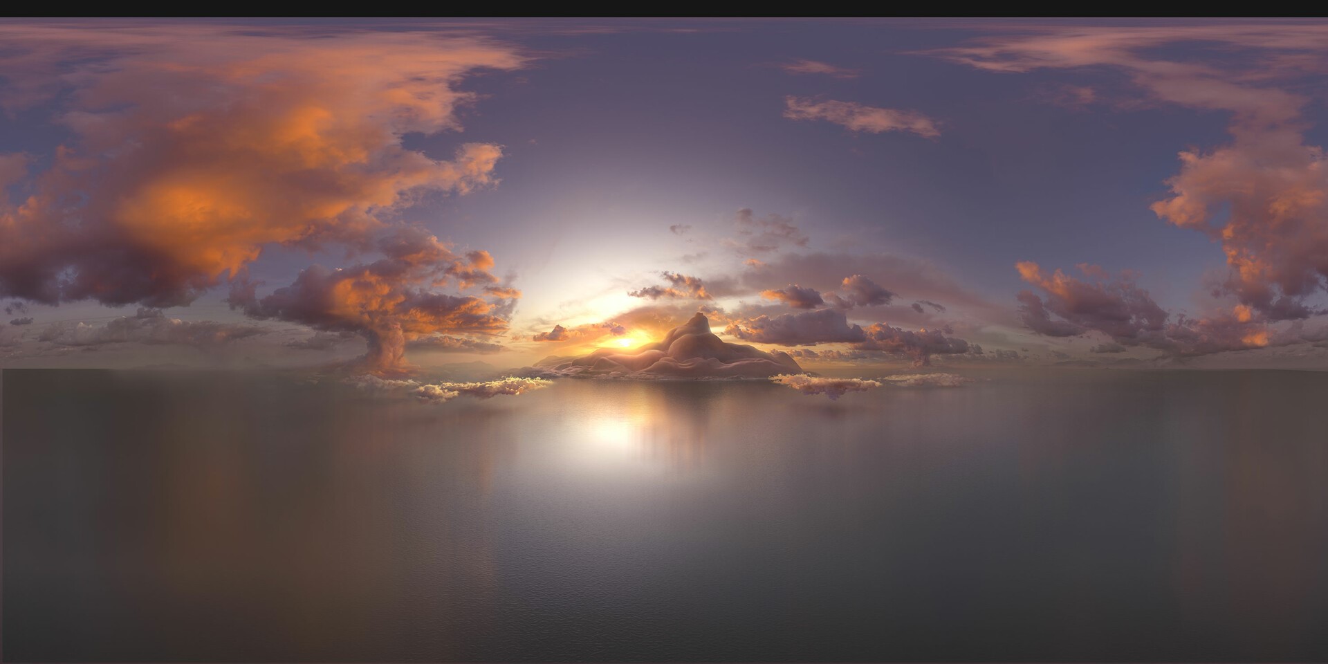 Sunset over the ocean with dramatic clouds HD Wallpaper