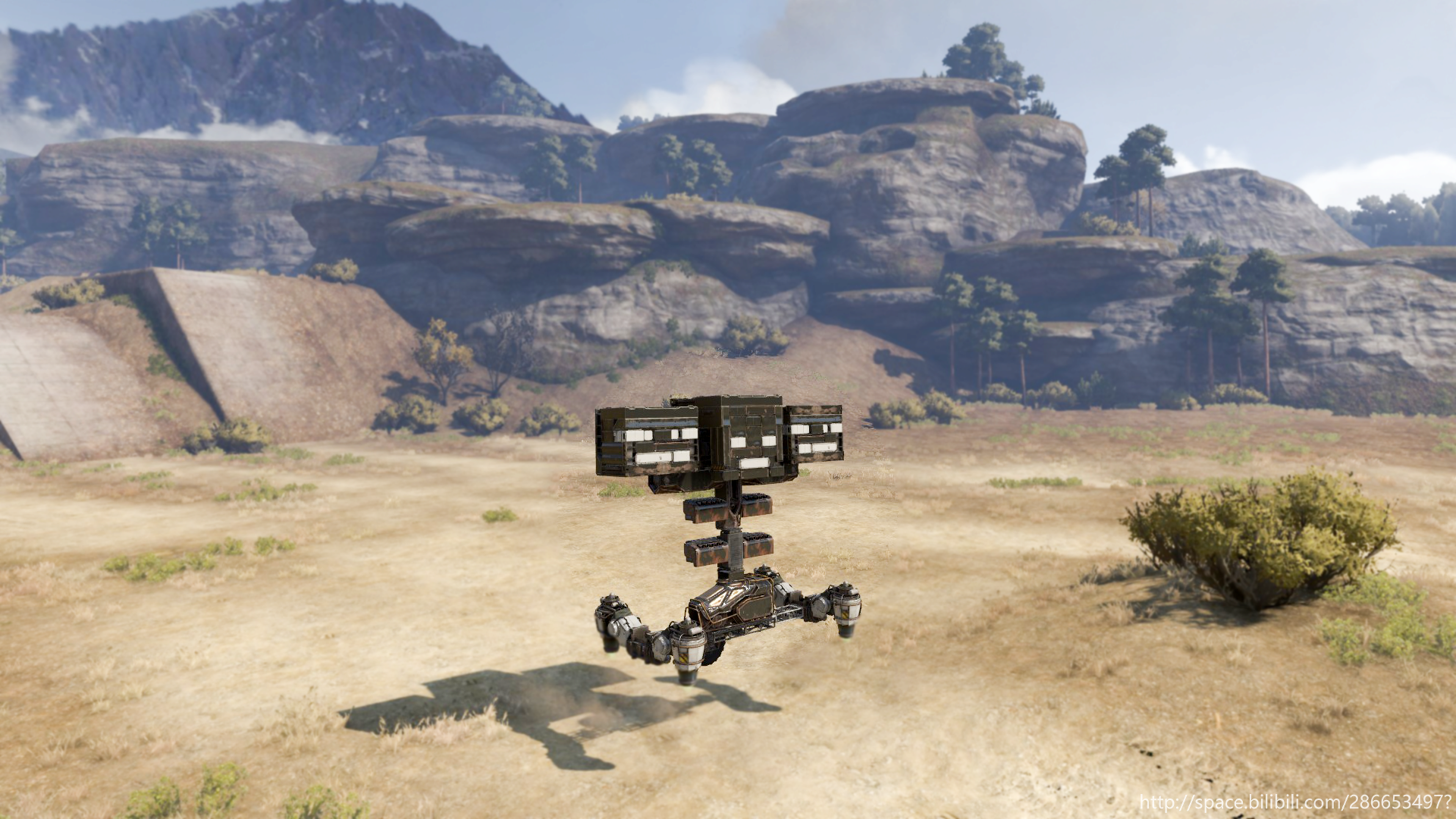 Wasteland drone with rocky mountains background HD Wallpaper