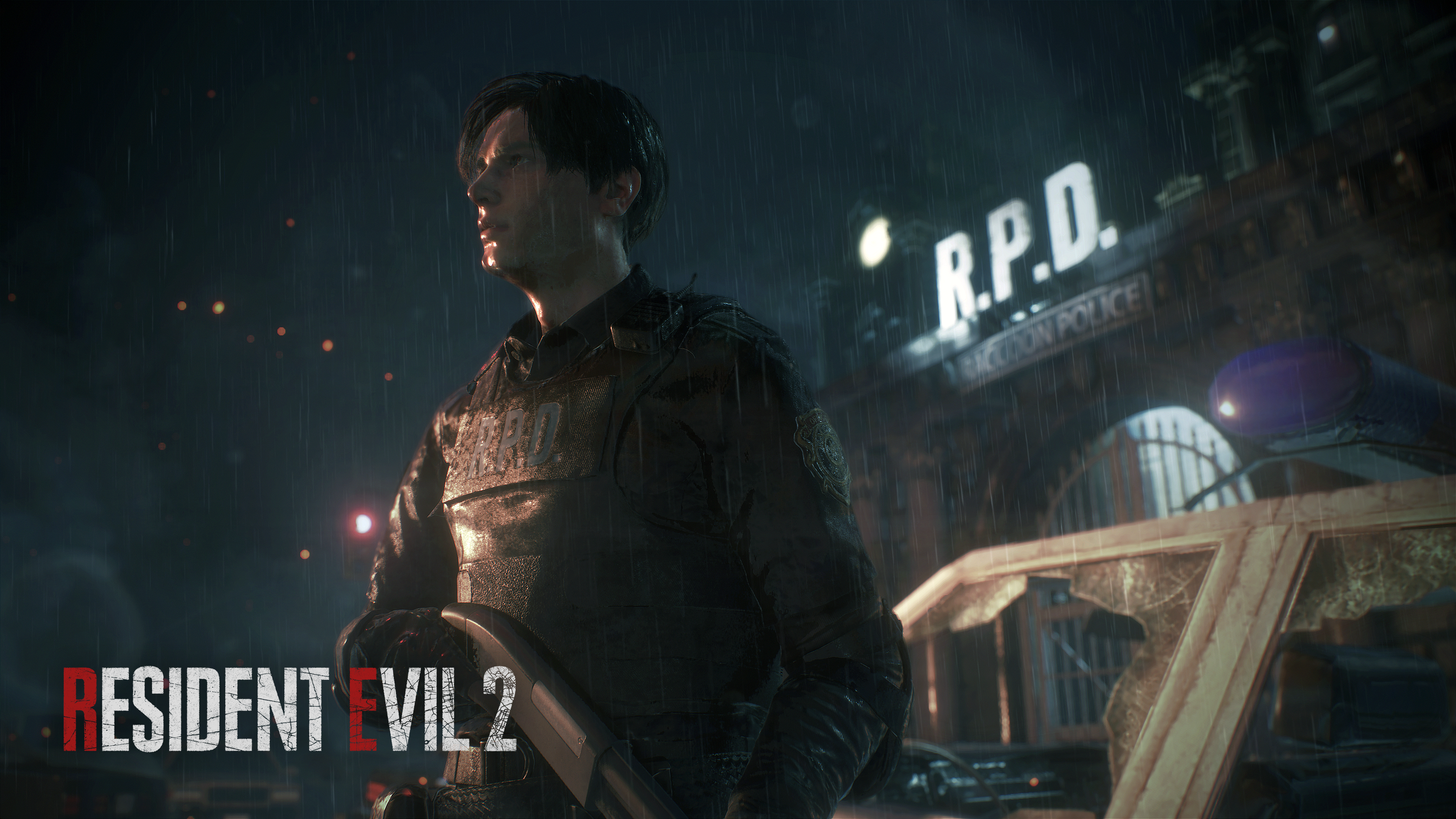 Leon S. Kennedy from Resident Evil 2 Remake in R.P.D. HD Wallpaper