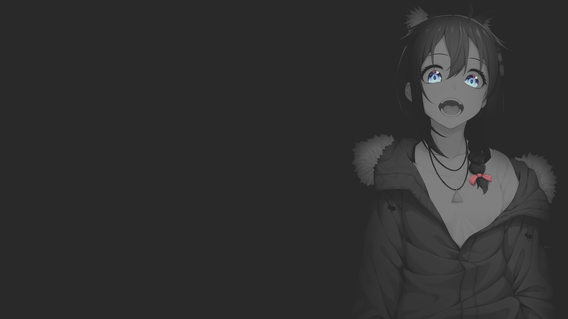 Anime girl with neko ears and blue eyes HD Wallpaper