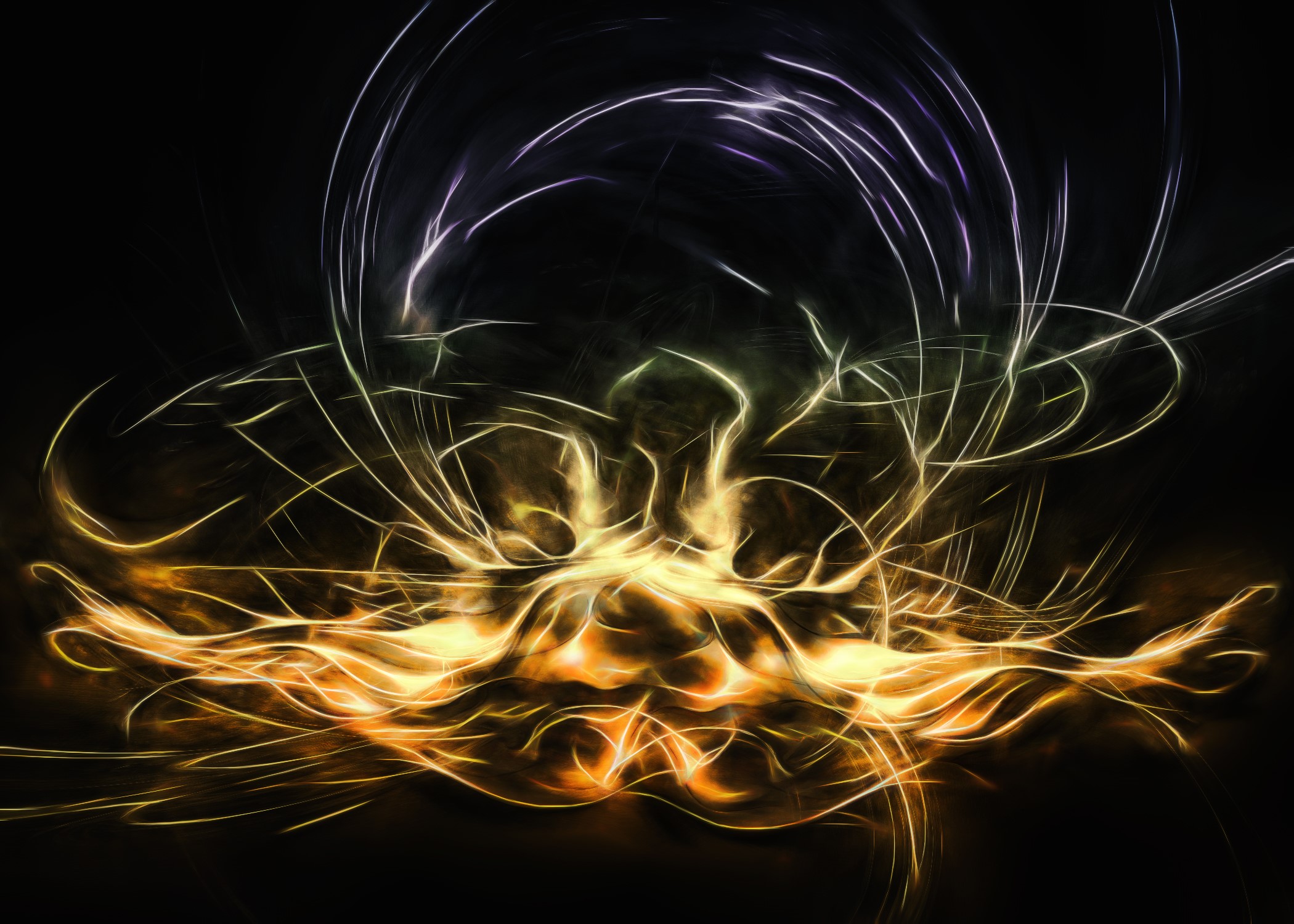 Abstract fractal light patterns HD Wallpaper