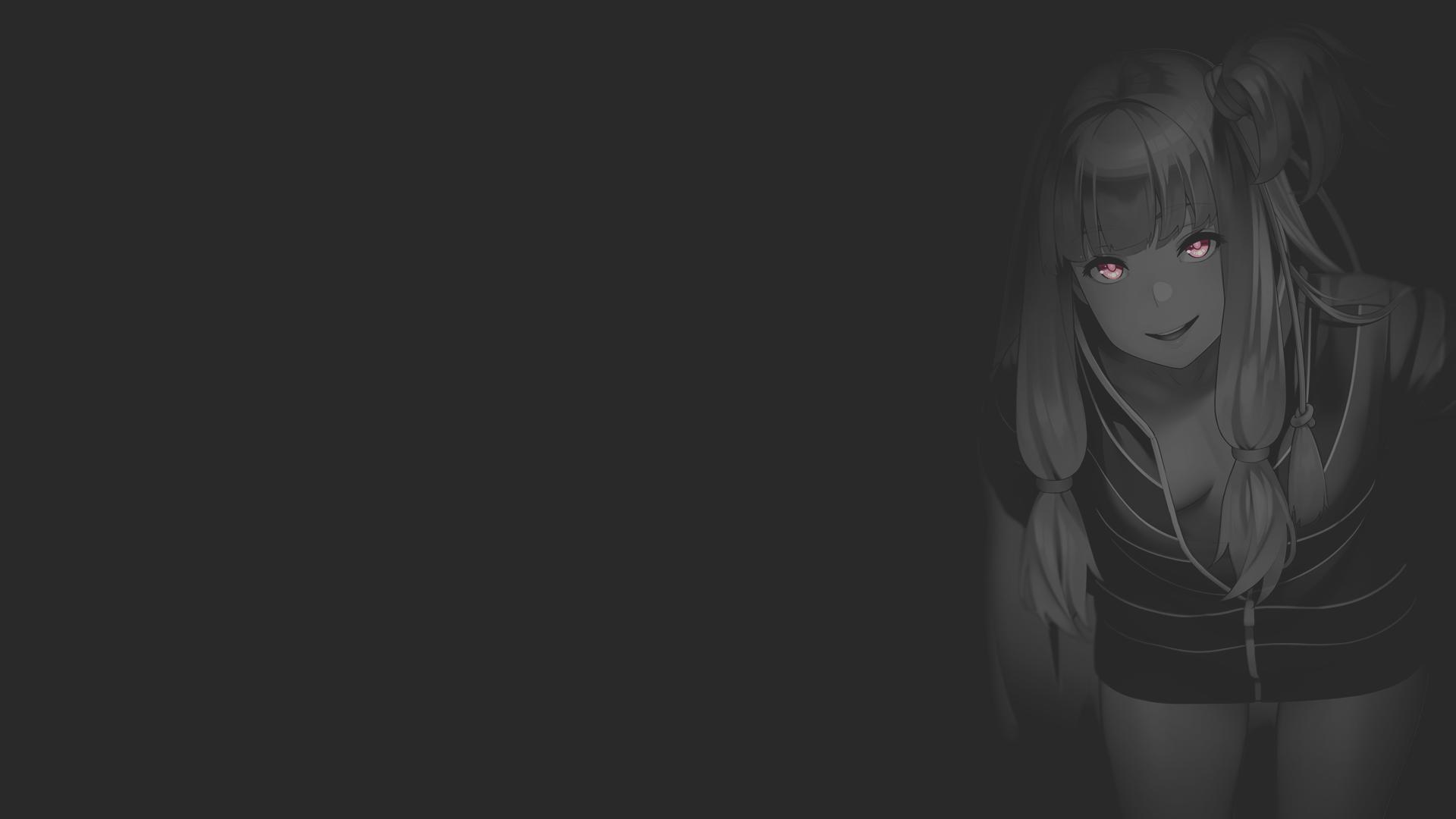 Anime girl with pink eyes and pigtails HD Wallpaper