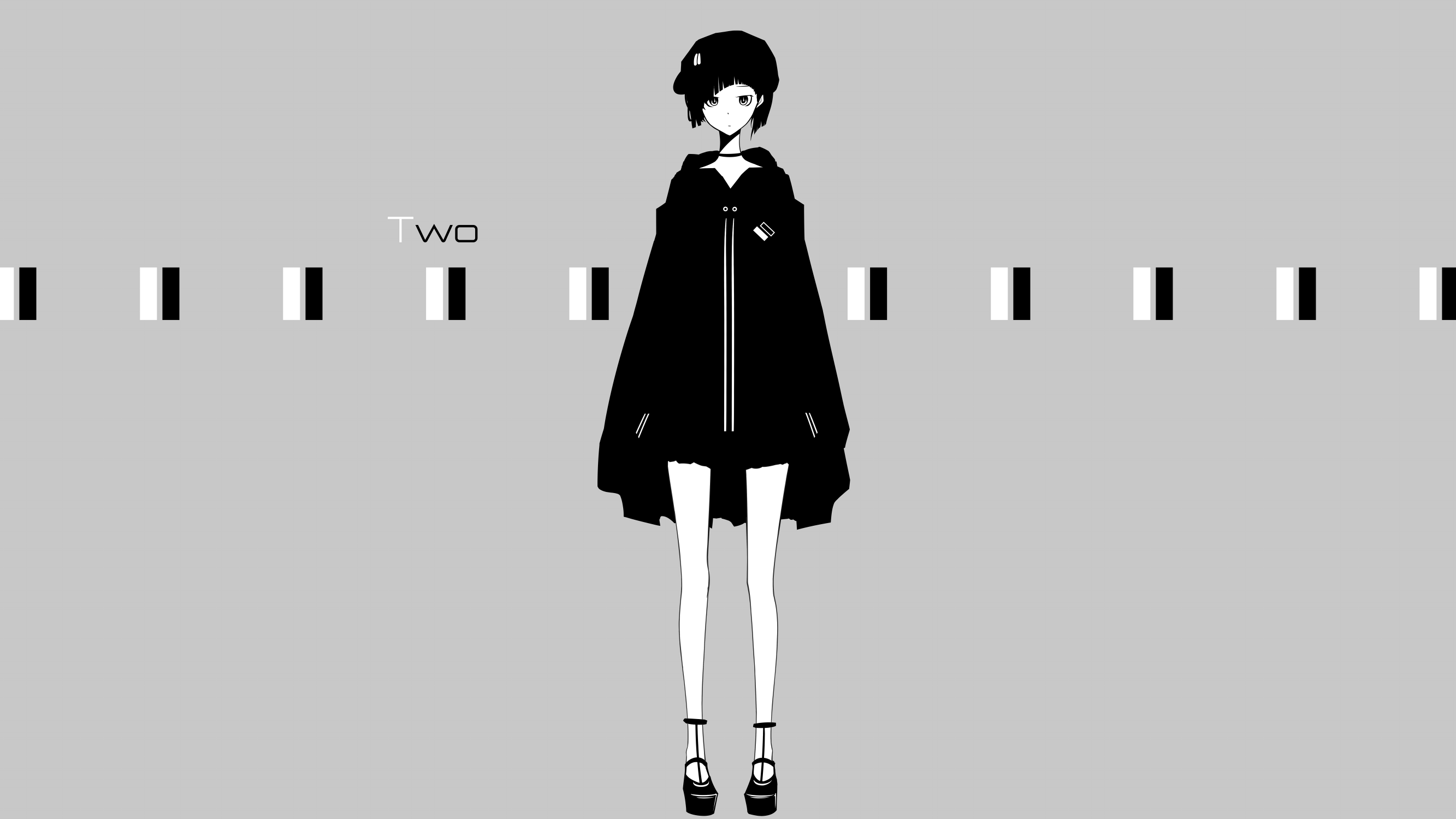 Anime girl with short hair and hat wearing a jacket HD Wallpaper