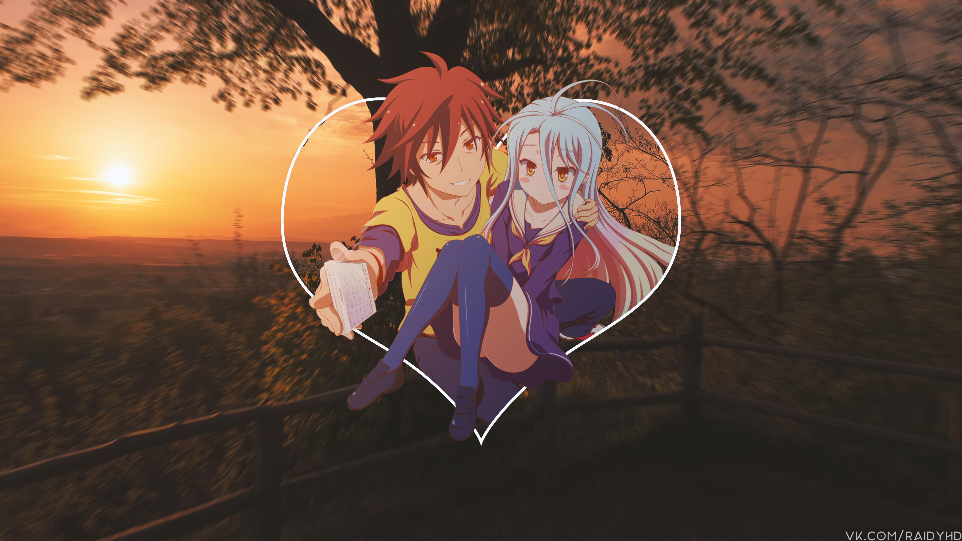 4K Sora and Shiro from No Game No Life HD Wallpaper