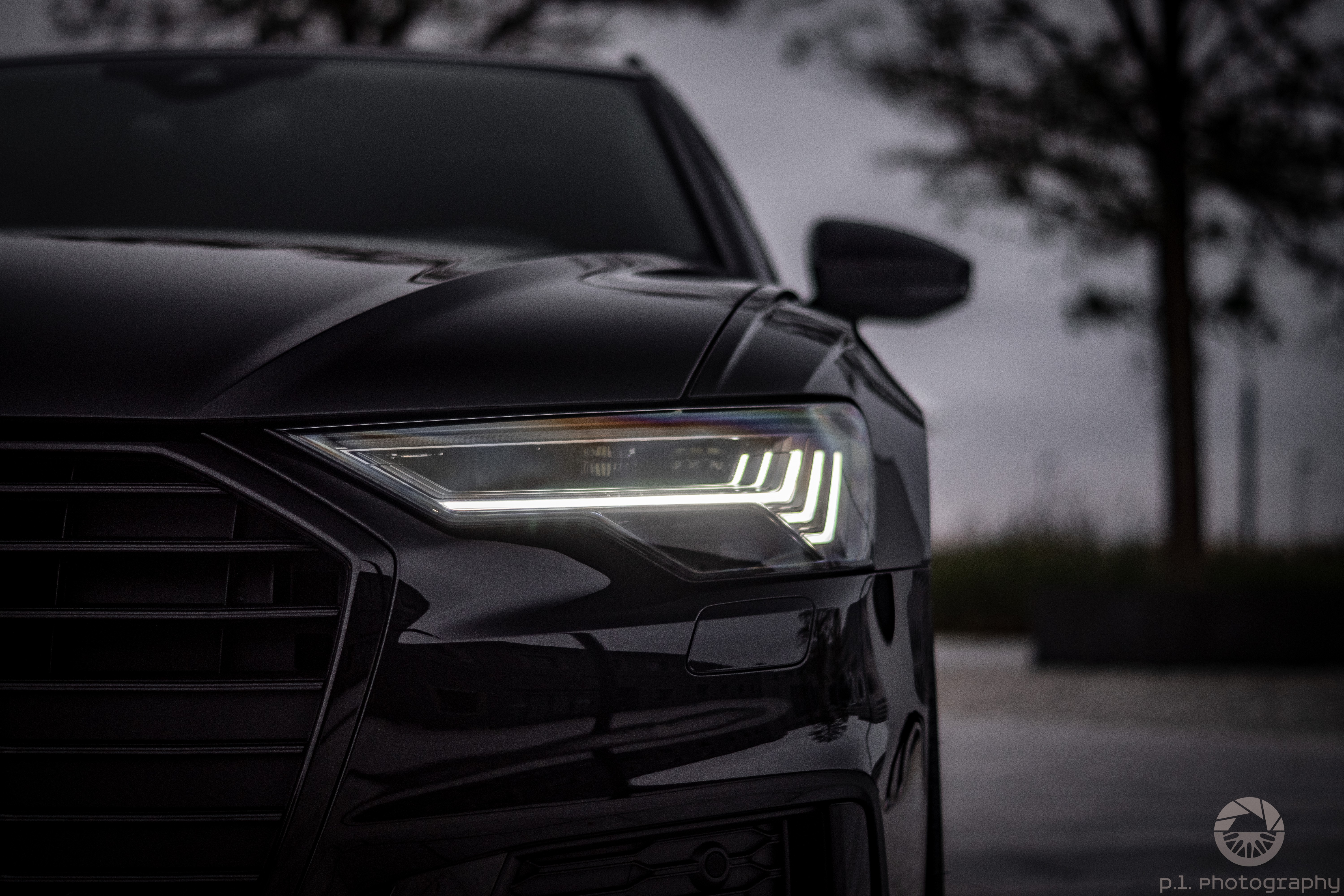 4K Audi A6 Car Headlight HD Wallpaper