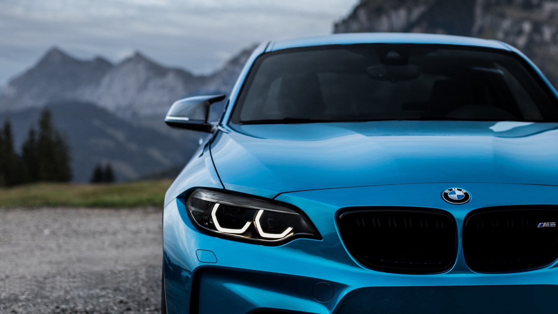 Blue BMW M2 Coupe in Mountains HD Wallpaper