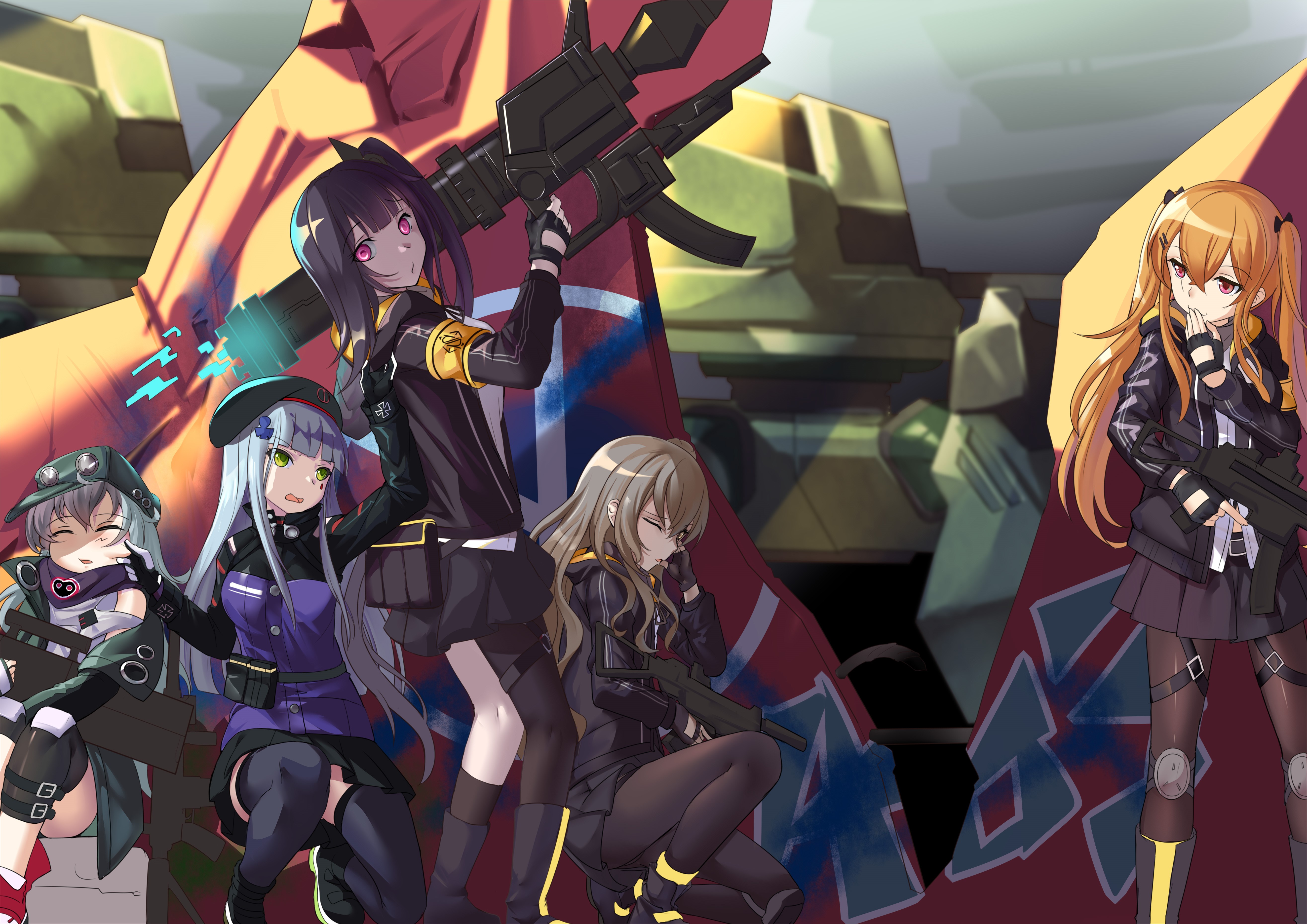Anime girls with guns from Girls Frontline HD Wallpaper