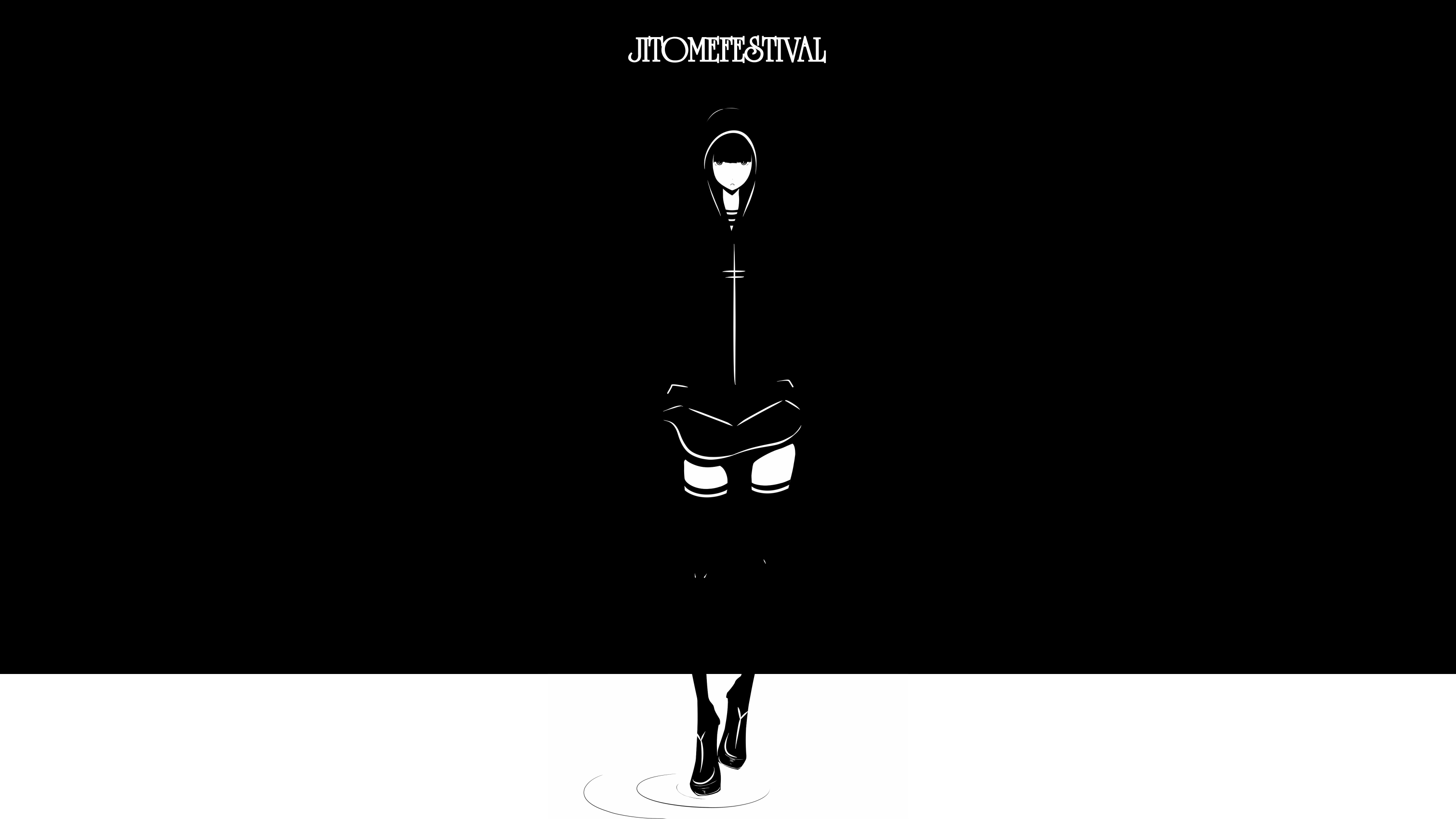 Jitomifestival character in black and white HD Wallpaper