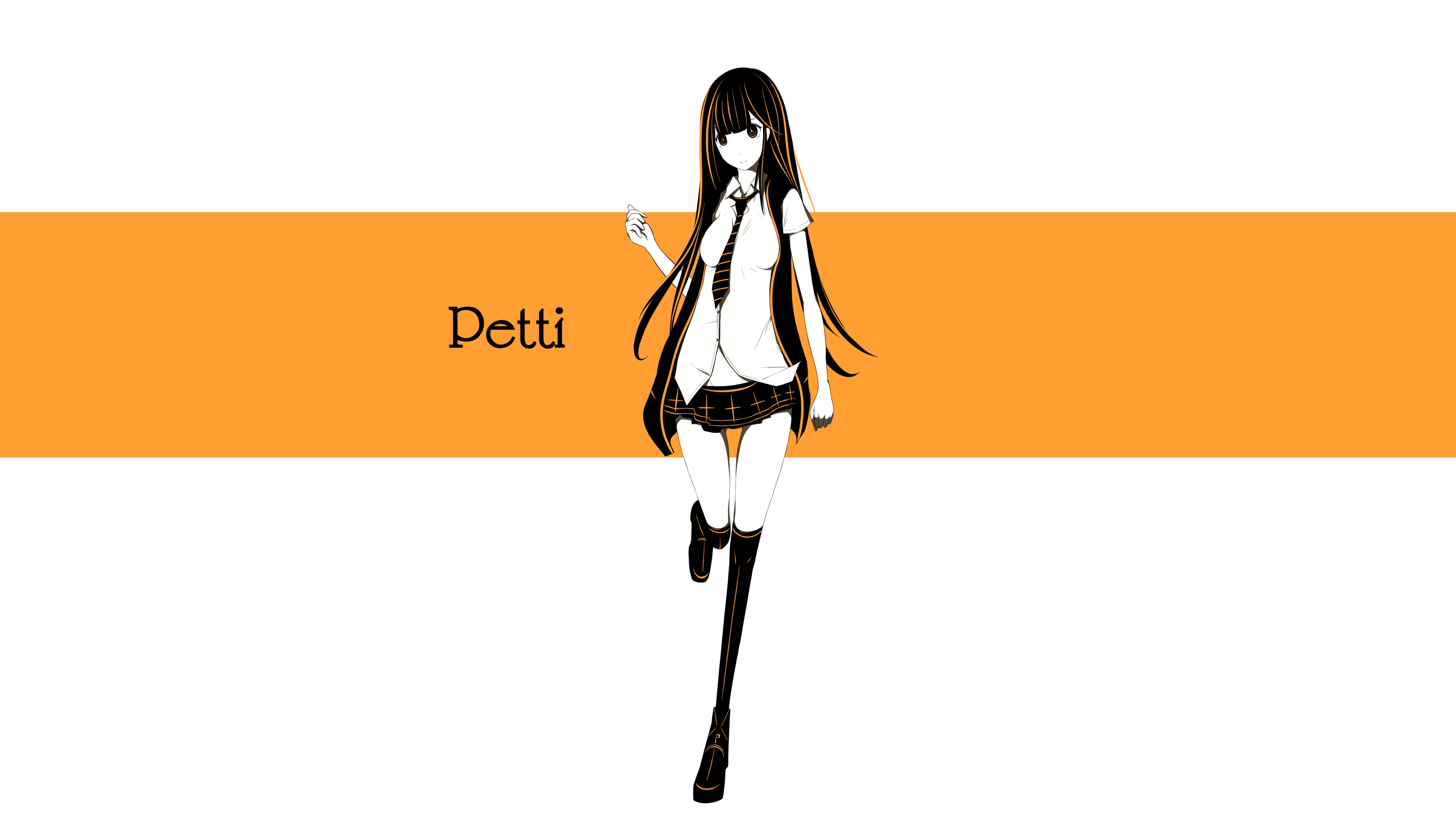 Anime girl with long hair and school uniform HD Wallpaper