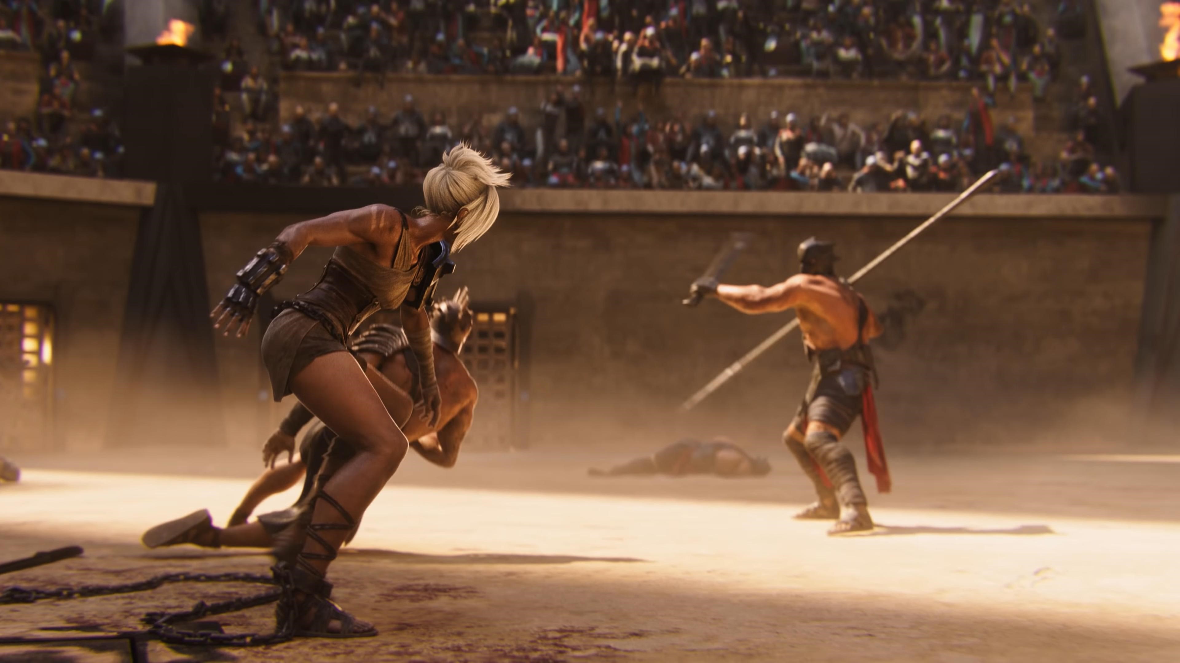 Riven from League of Legends in a gladiatorial arena HD Wallpaper