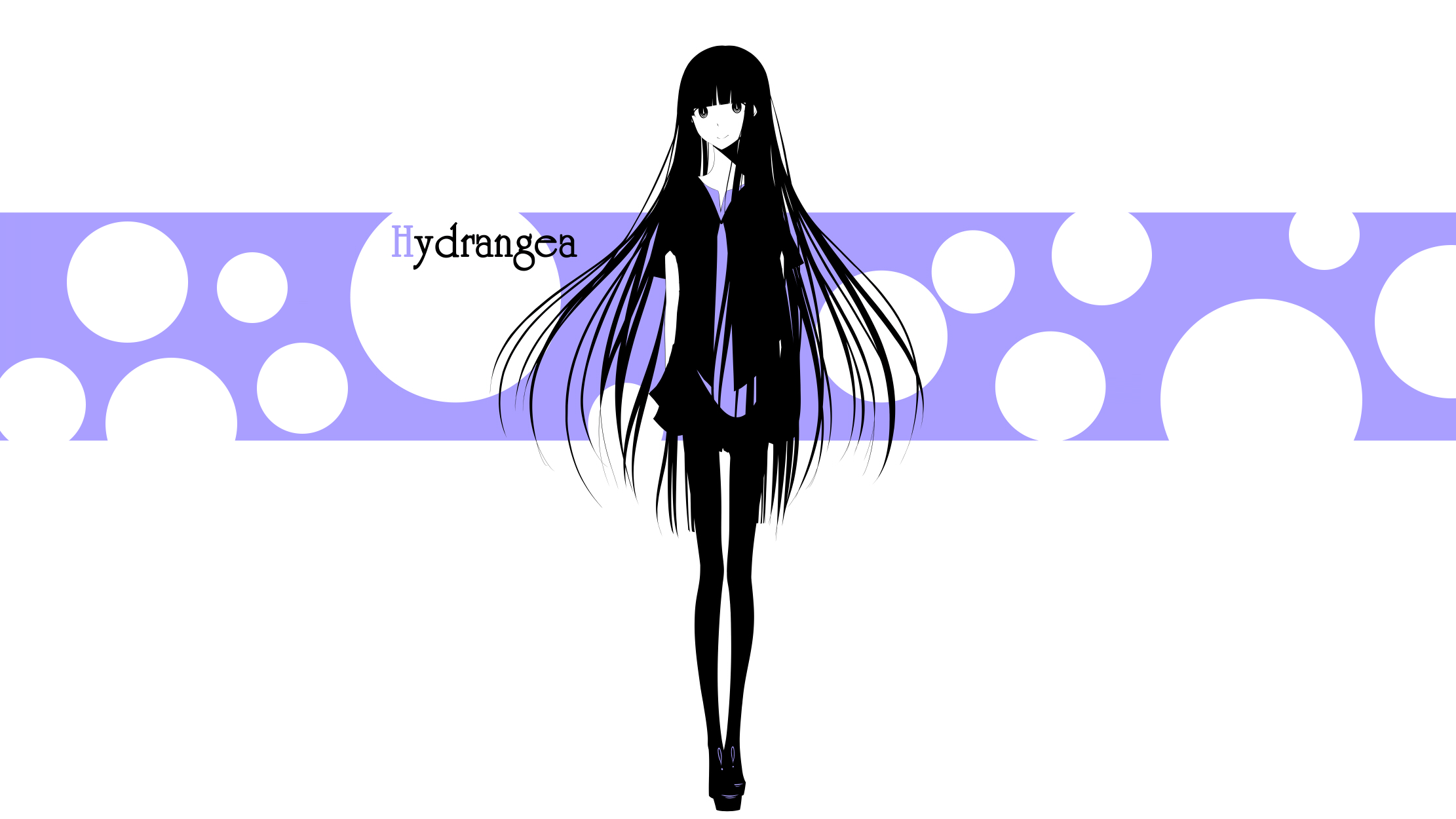 Anime girl with long black hair and dress HD Wallpaper