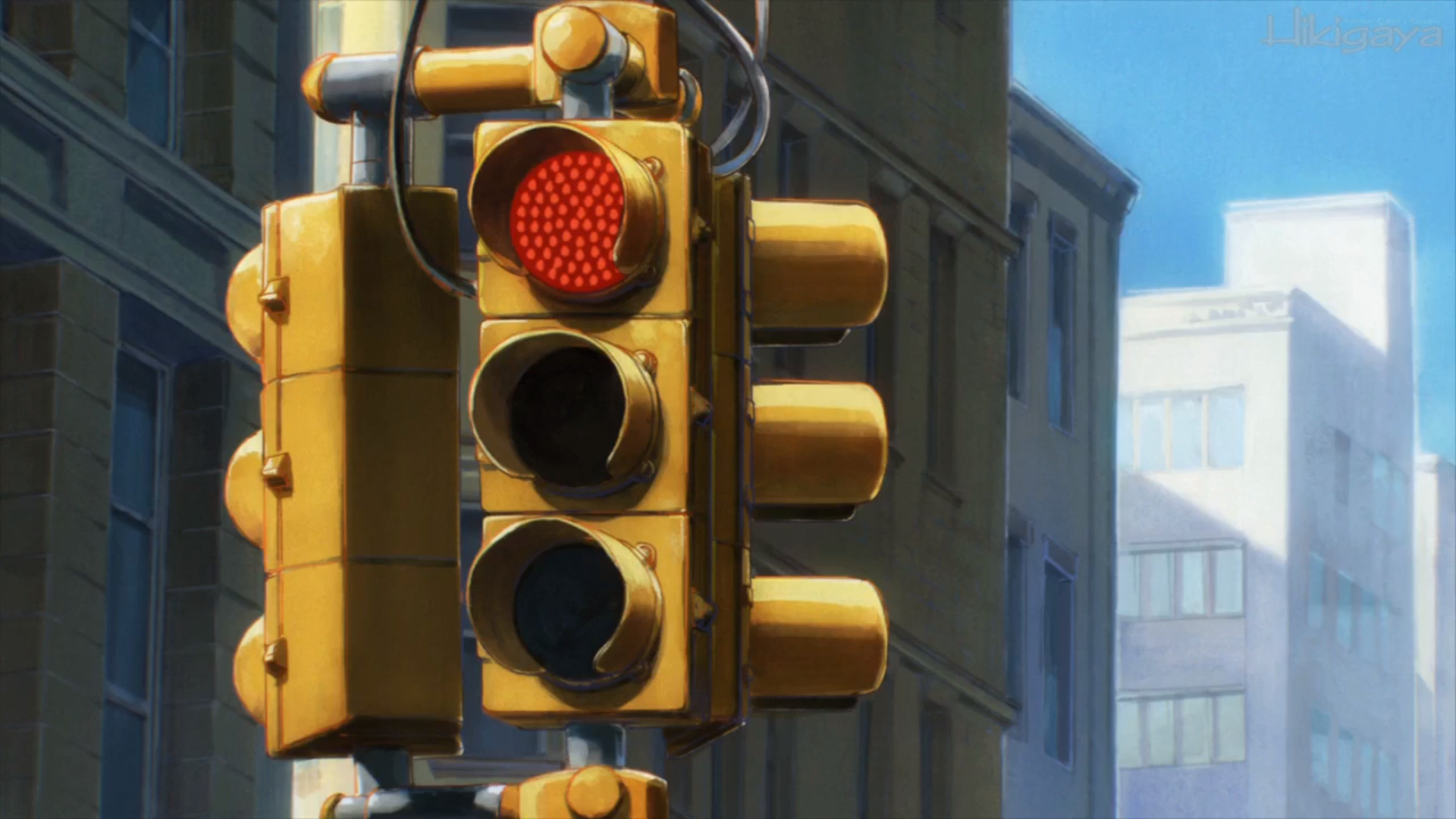 Traffic light in front of buildings HD Wallpaper
