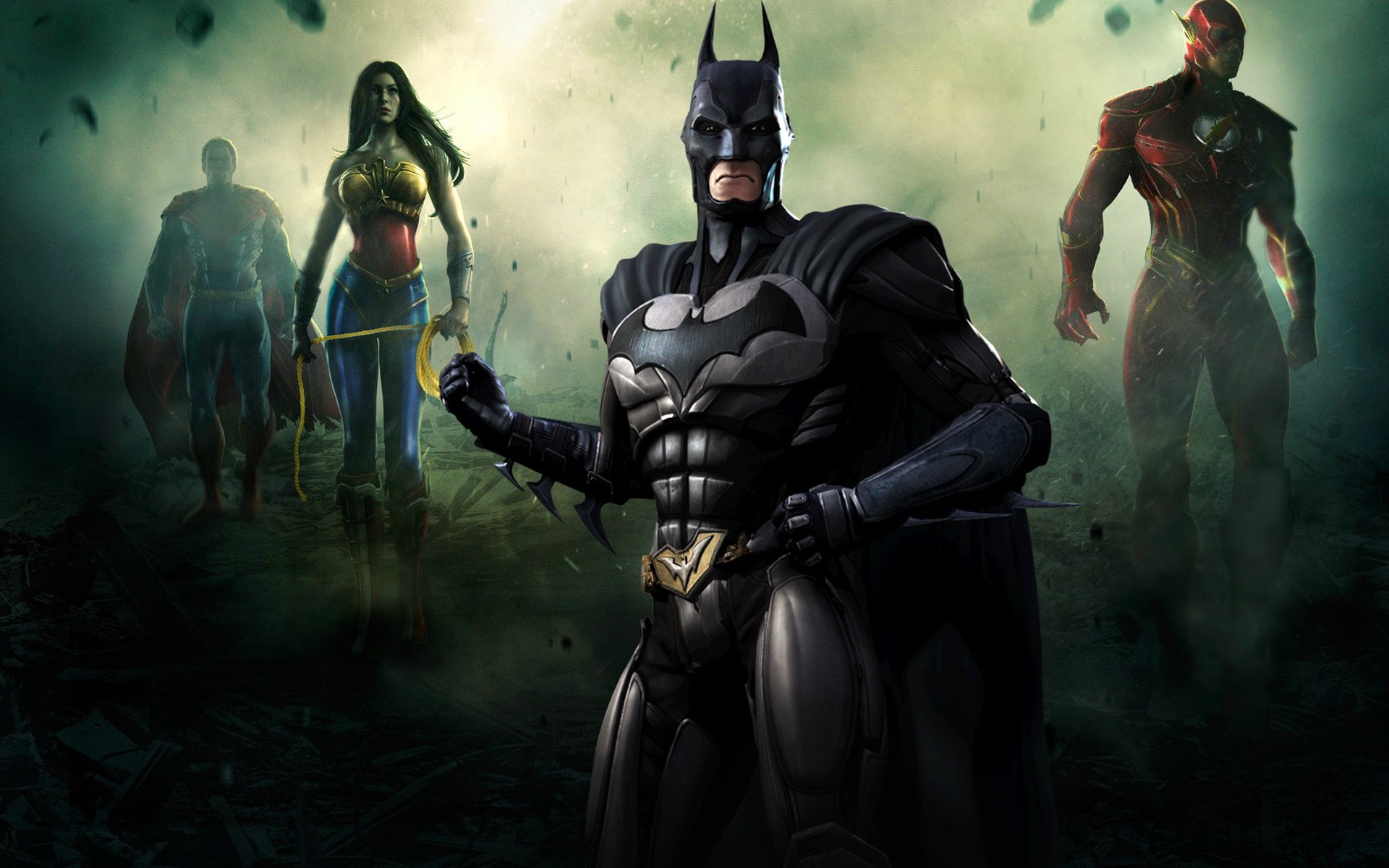 Batman, The Flash, Superman, and Wonder Woman HD Wallpaper