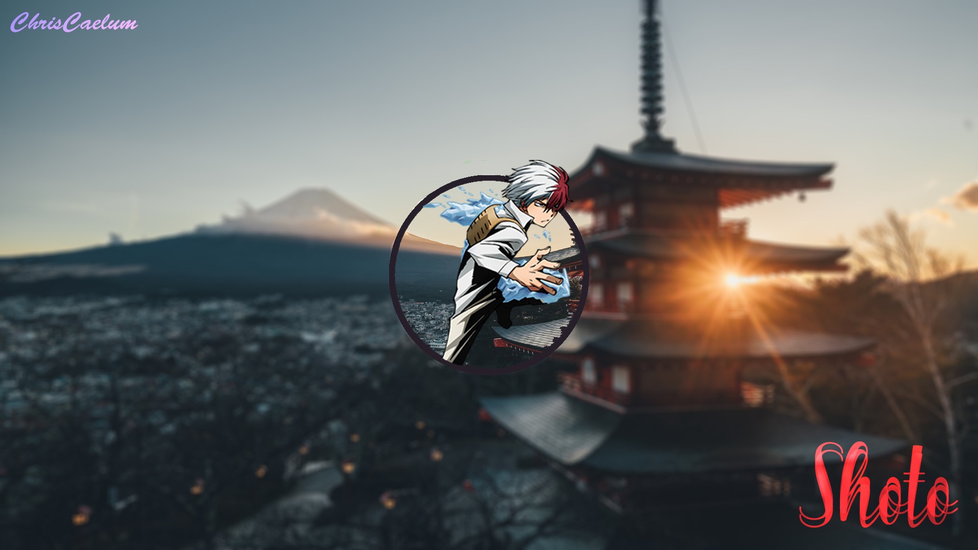 Shoto Todoroki from Boku no Hero Academia with Mount Fuji HD Wallpaper