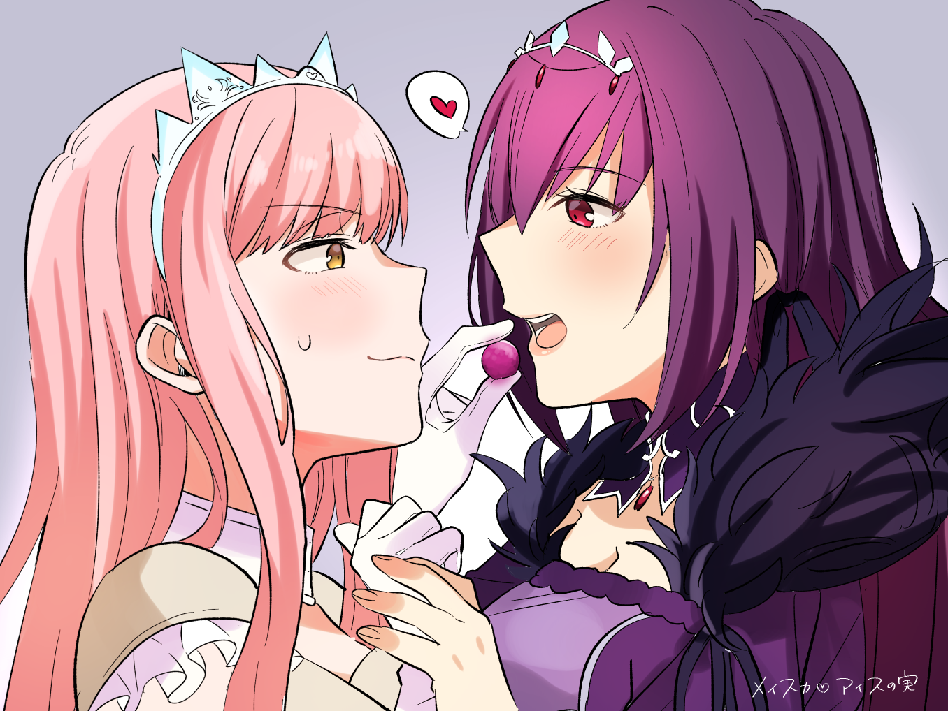 Medb and Scathach from Fate/Grand Order feeding each other HD Wallpaper
