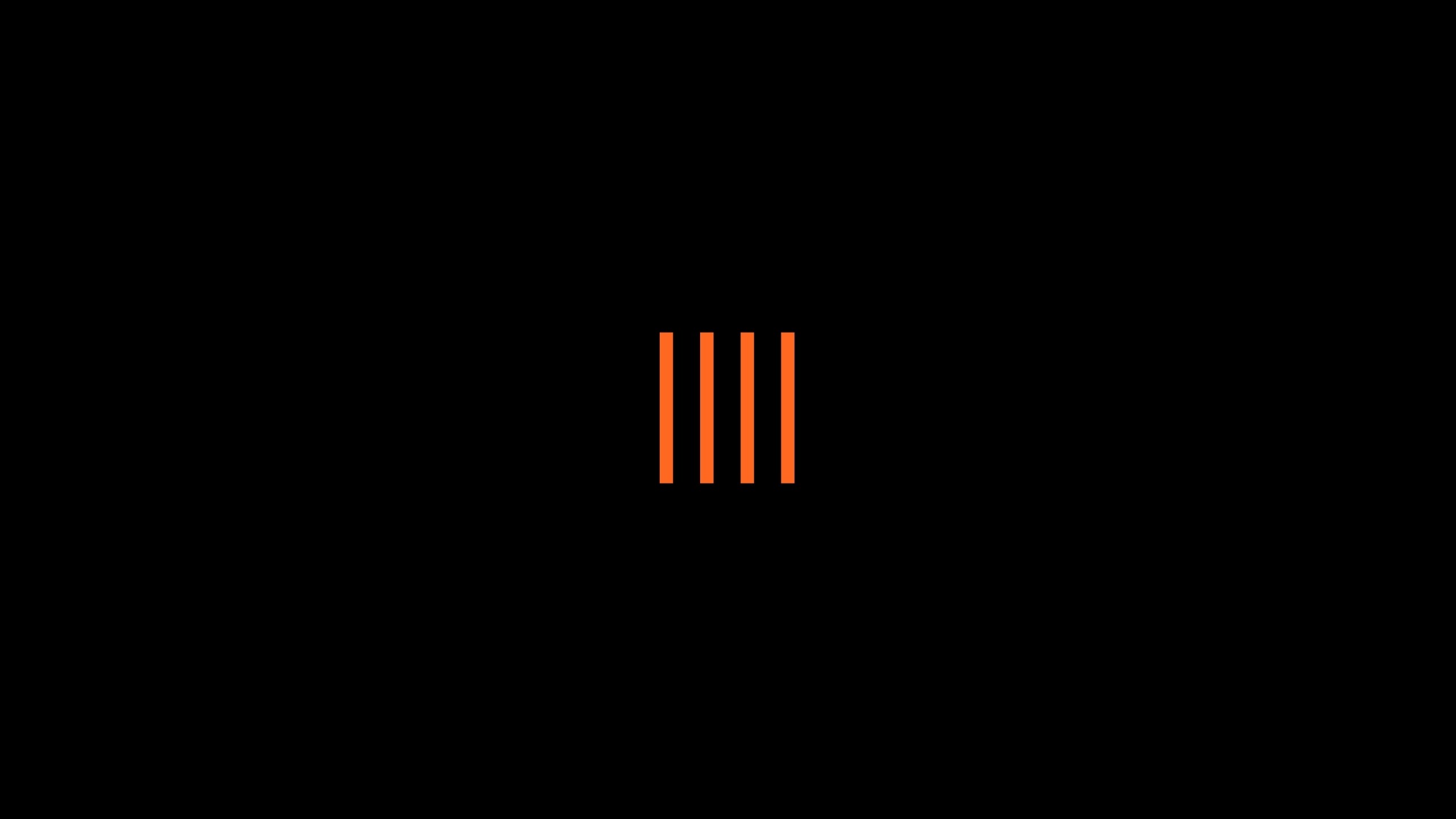 Four orange vertical lines on a black background HD Wallpaper