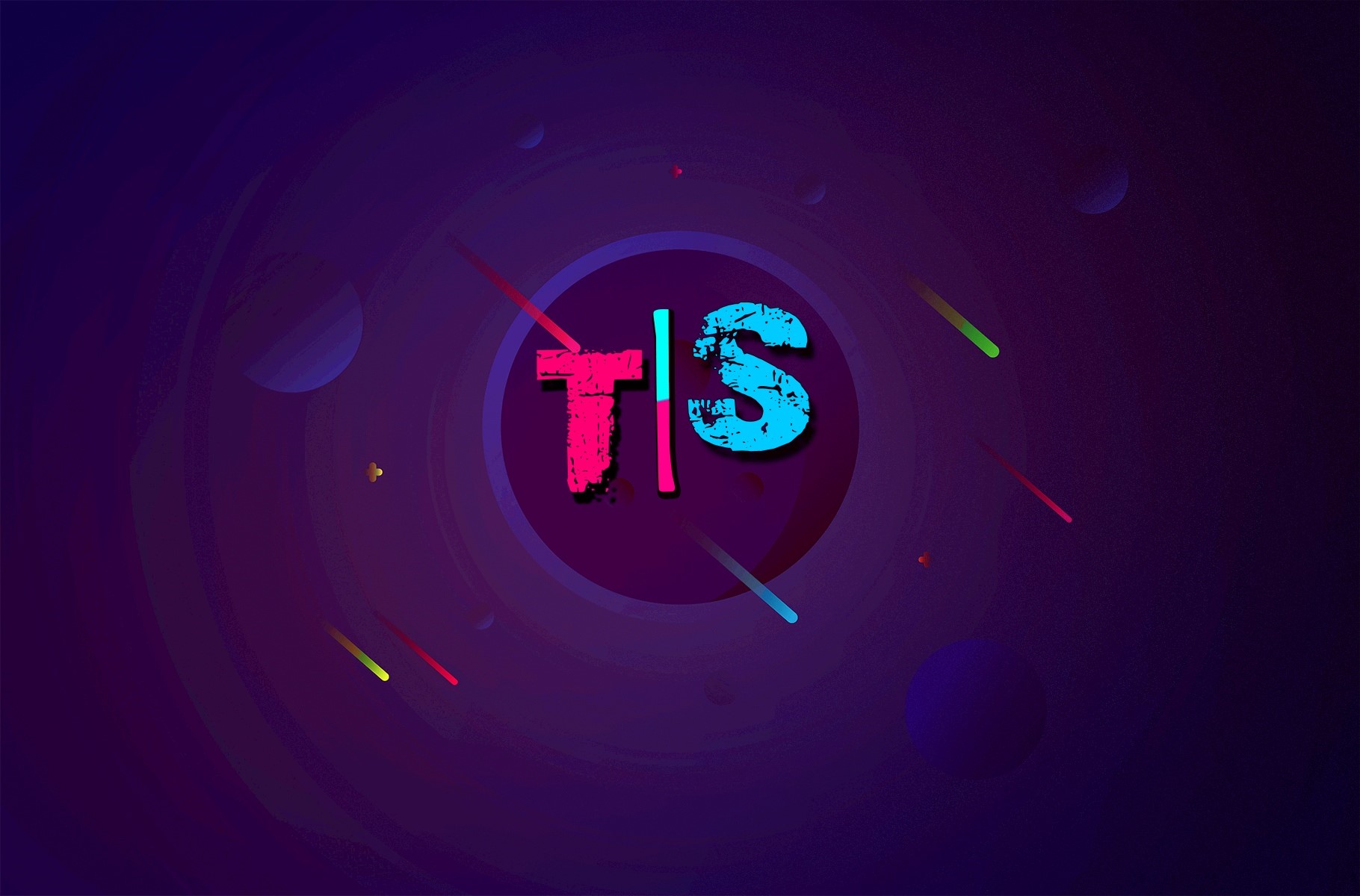 TS logo in a cosmic circle HD Wallpaper