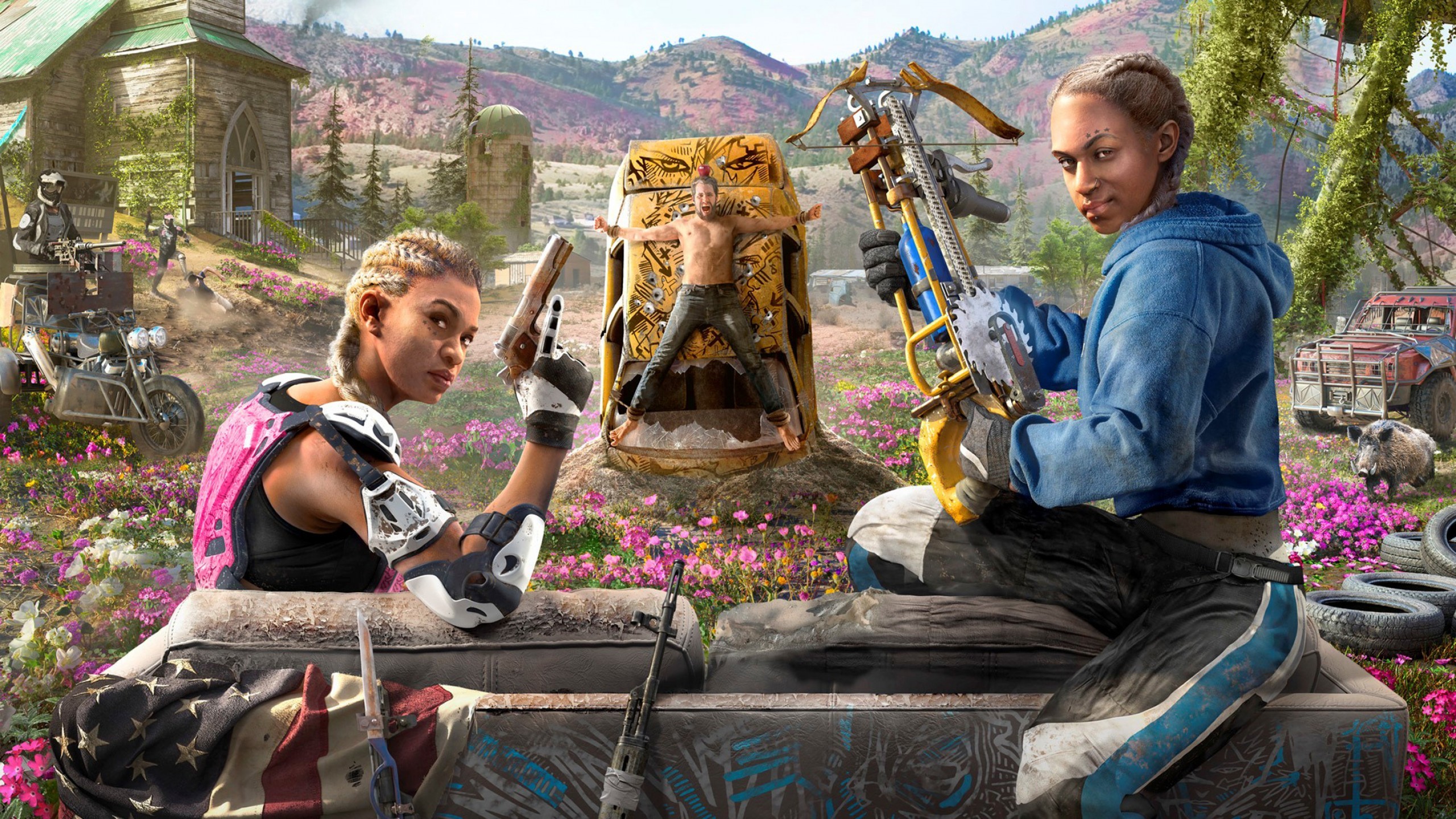 Far Cry New Dawn: Two women and a captive HD Wallpaper