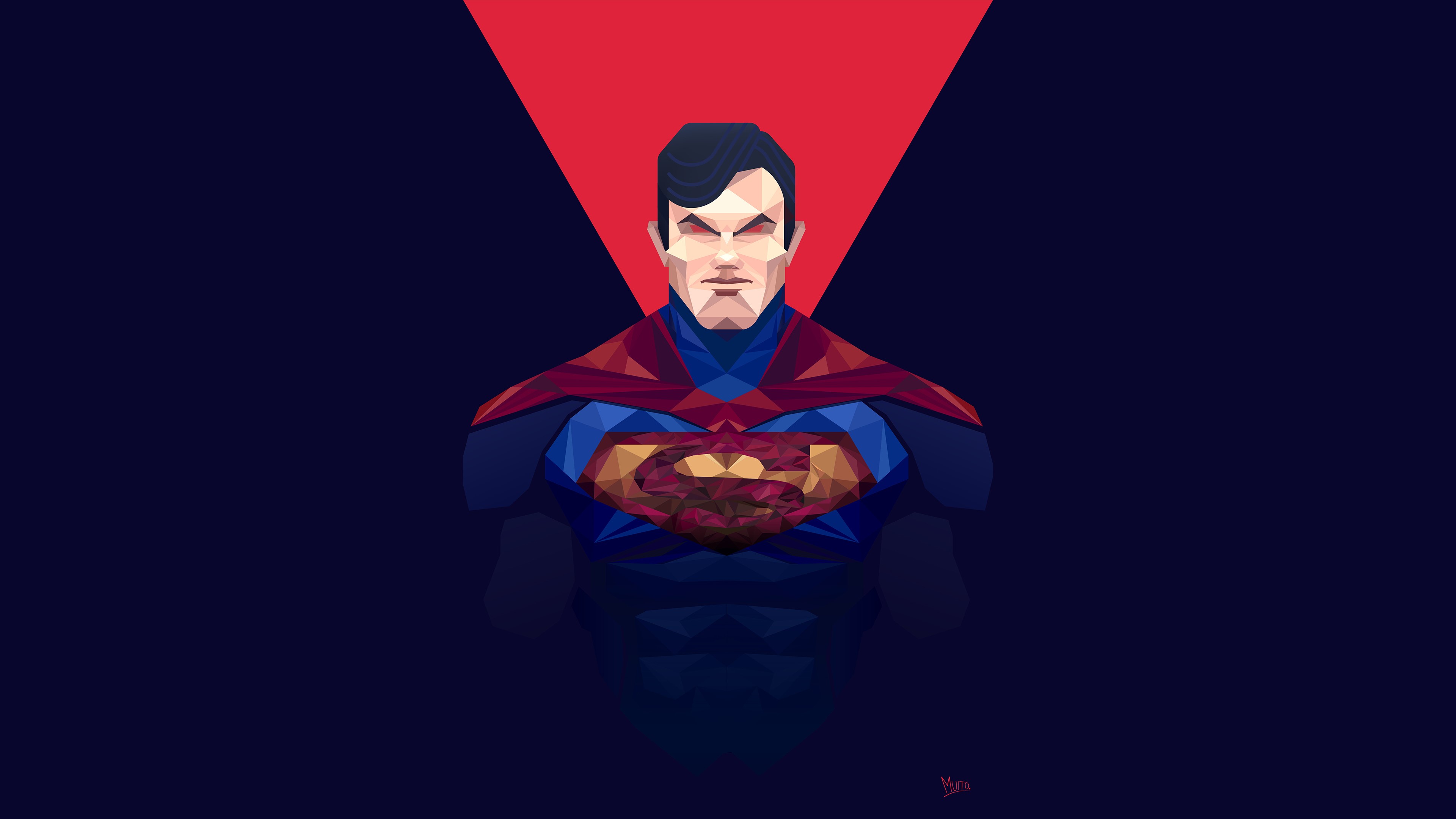 Superman from Man of Steel low poly art HD Wallpaper