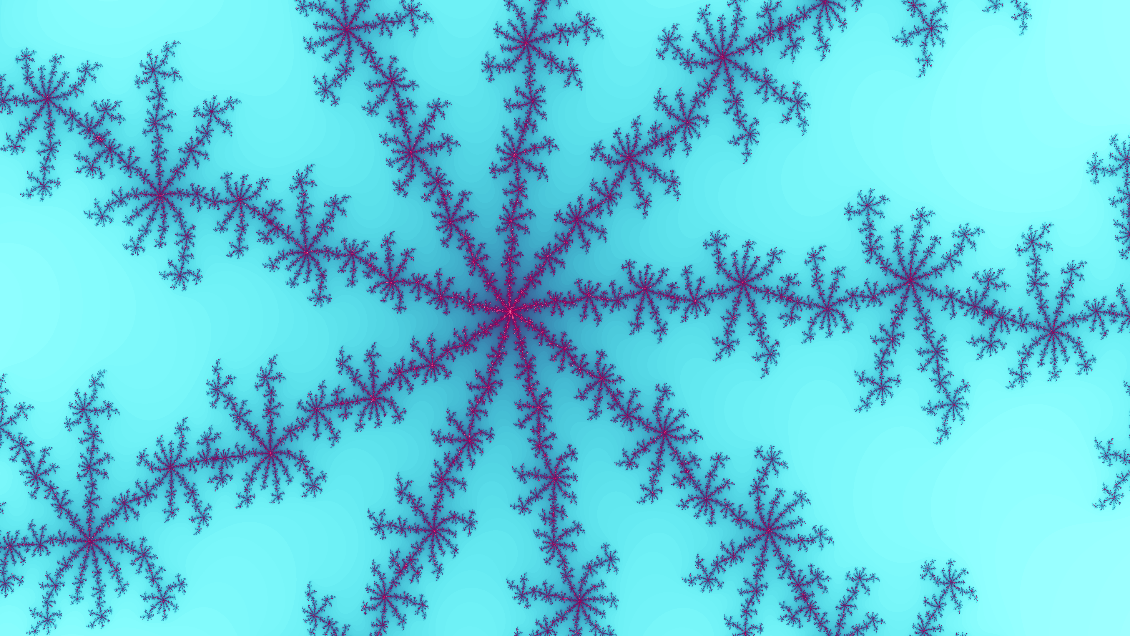 Fractal shapes on cyan background HD Wallpaper