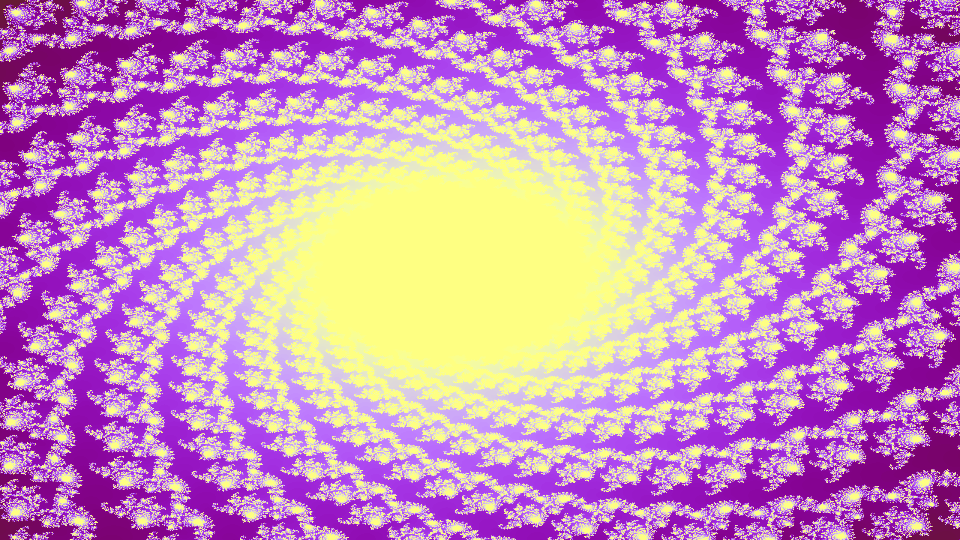 Purple and yellow fractal spiral pattern HD Wallpaper