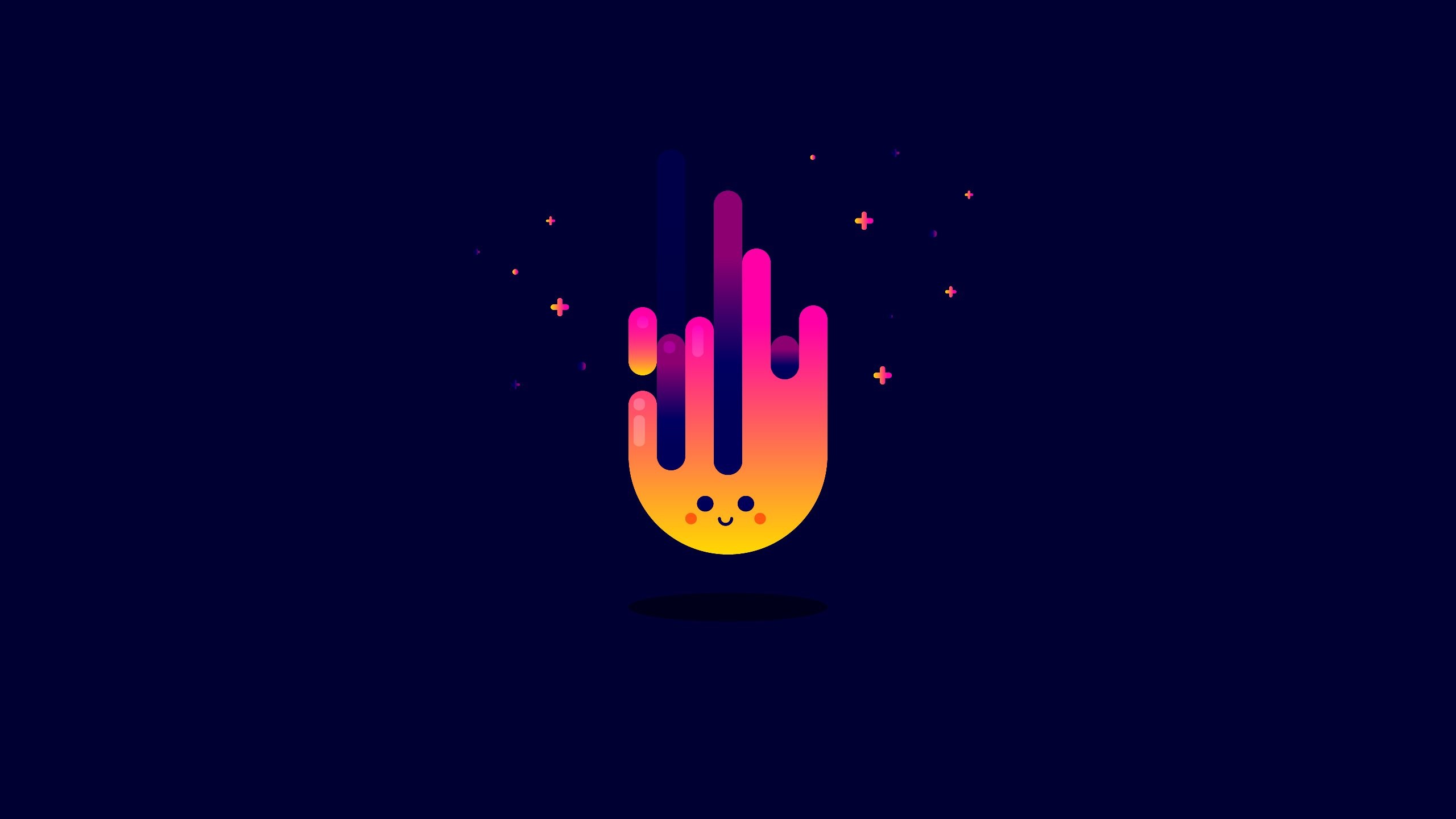 Cute character with colorful streaks and stars HD Wallpaper