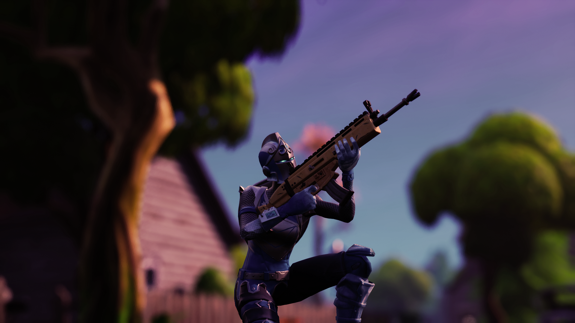 Fortnite character holding a weapon HD Wallpaper