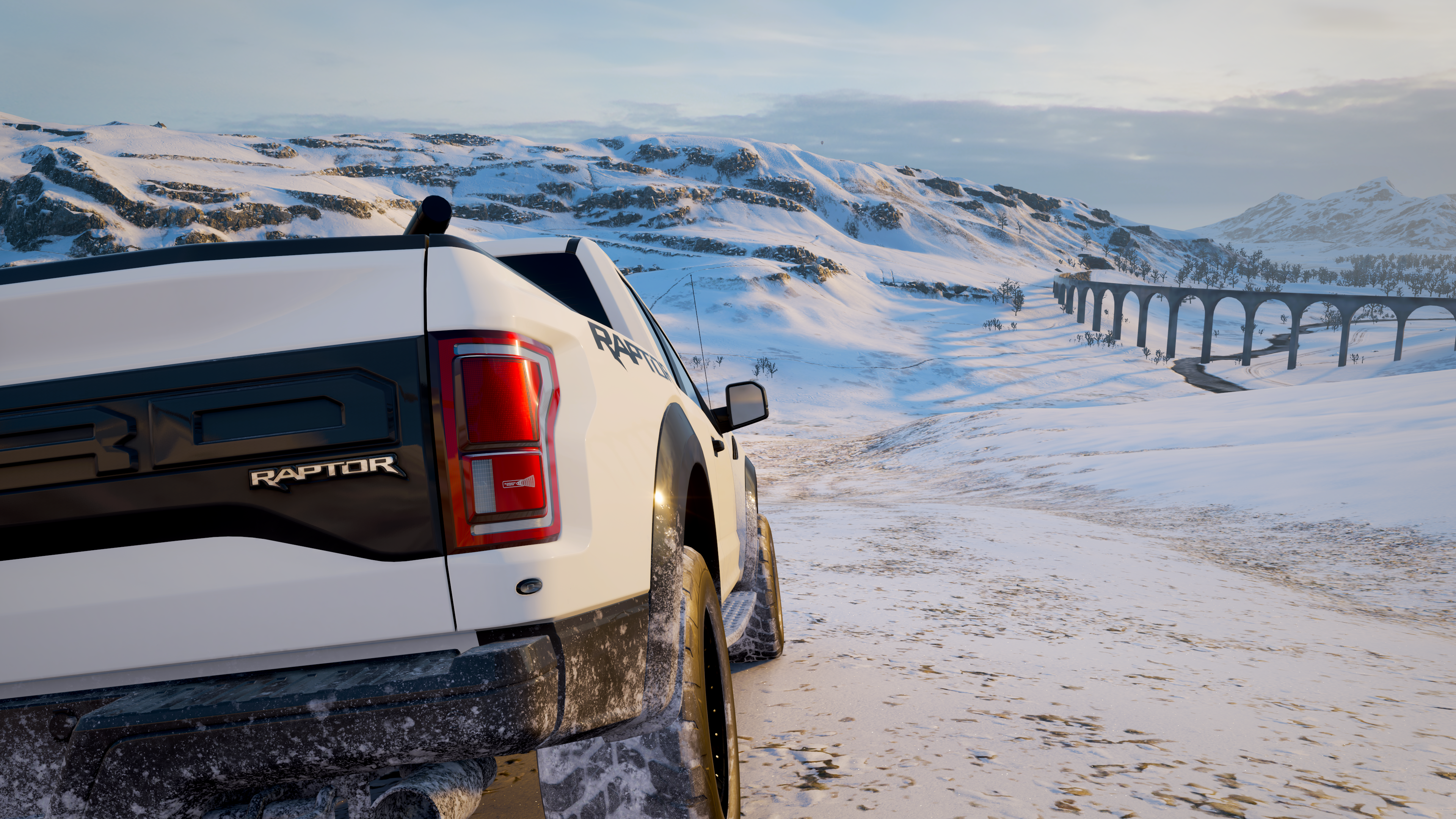 4K Ford Raptor in Forza Horizon 4 snowy landscape HD Wallpaper