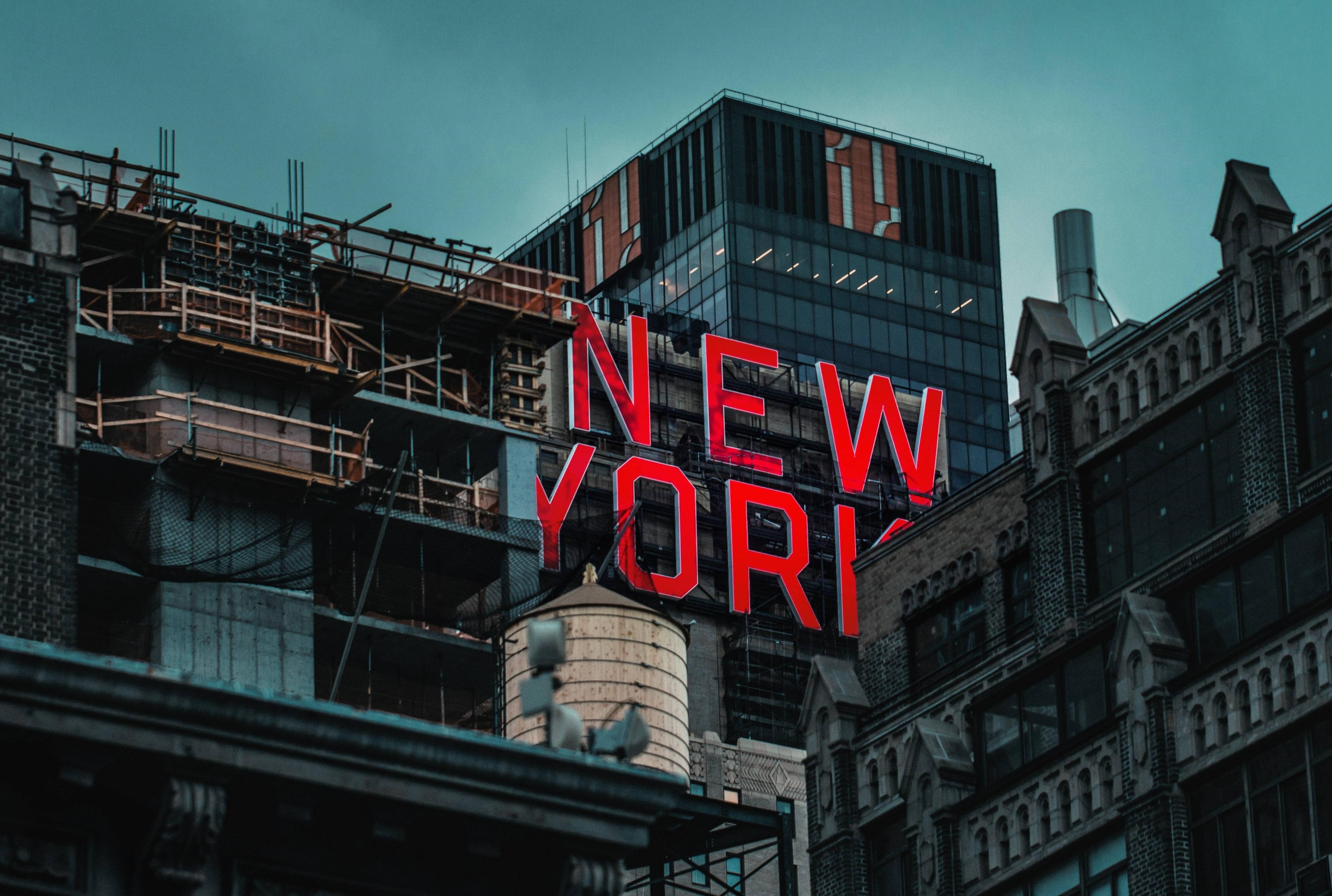 New York City neon sign on building HD Wallpaper