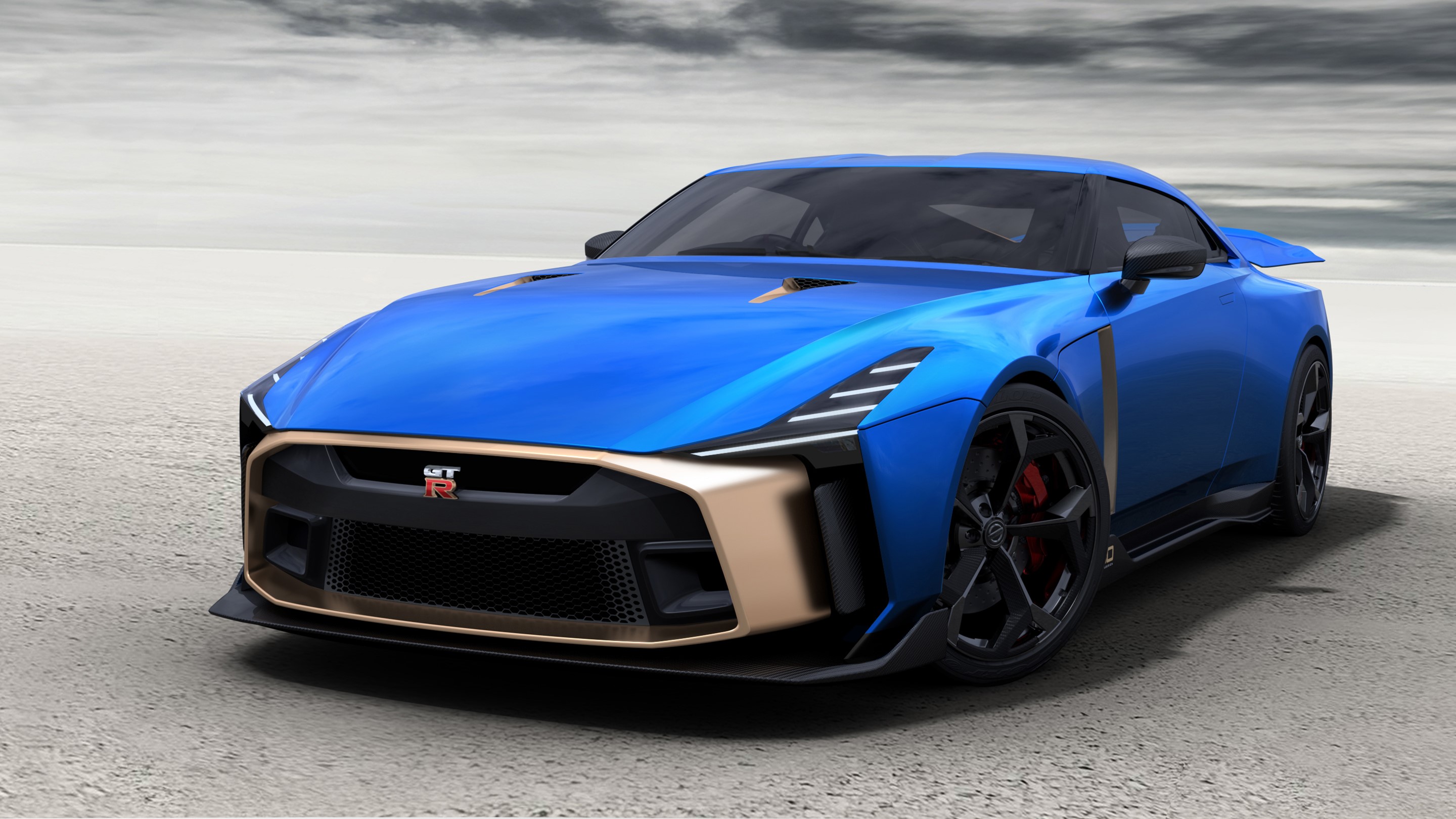 Blue Nissan GT-R R35 sports car HD Wallpaper