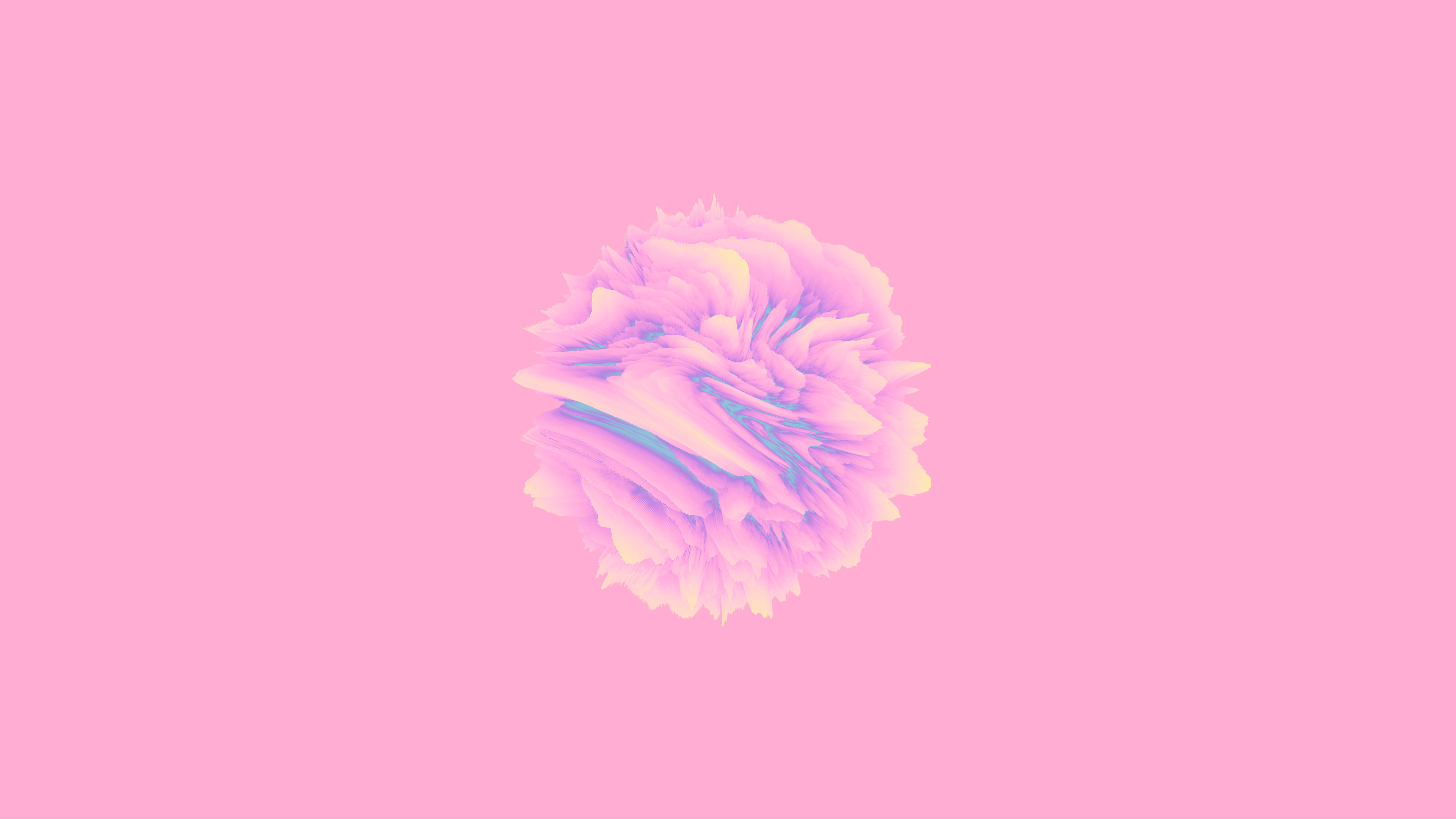 Abstract pink and yellow form on pink background HD Wallpaper