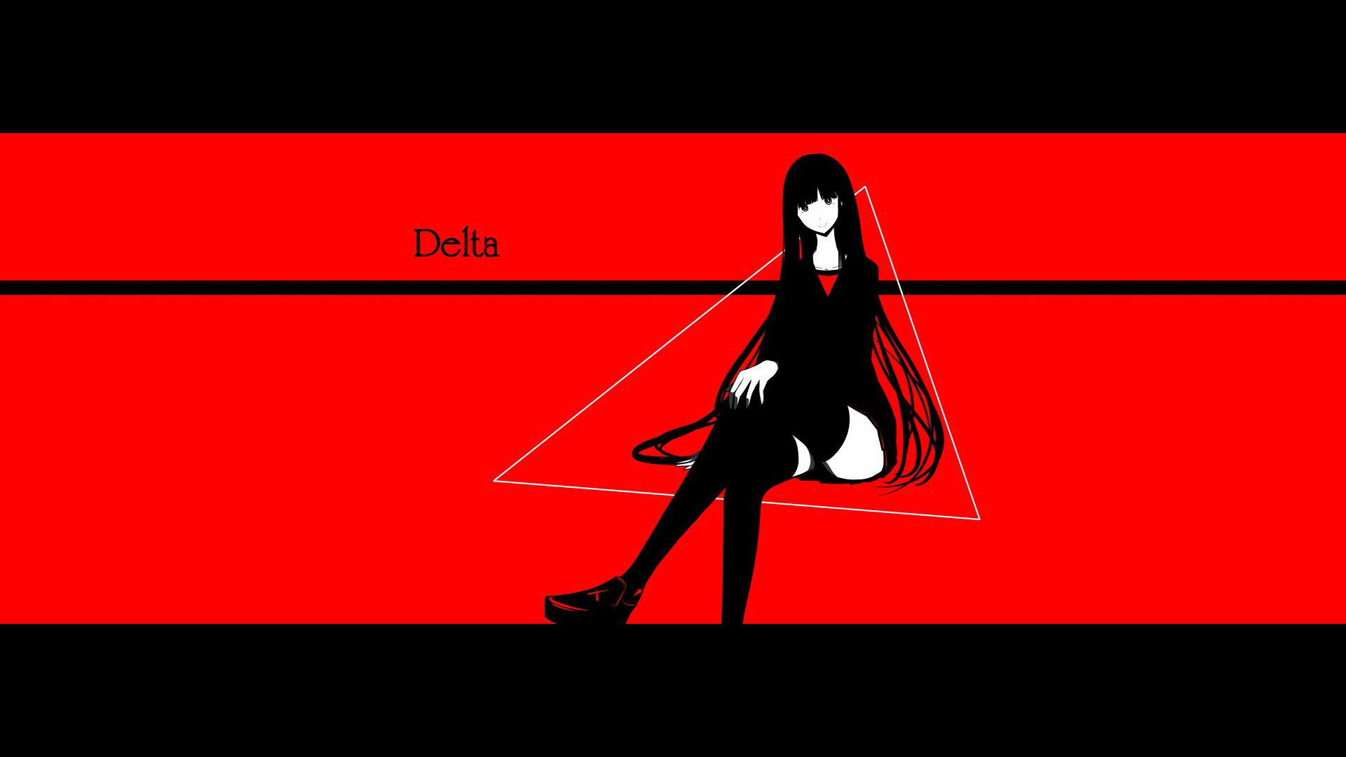Delta, an anime girl sitting HD Wallpaper