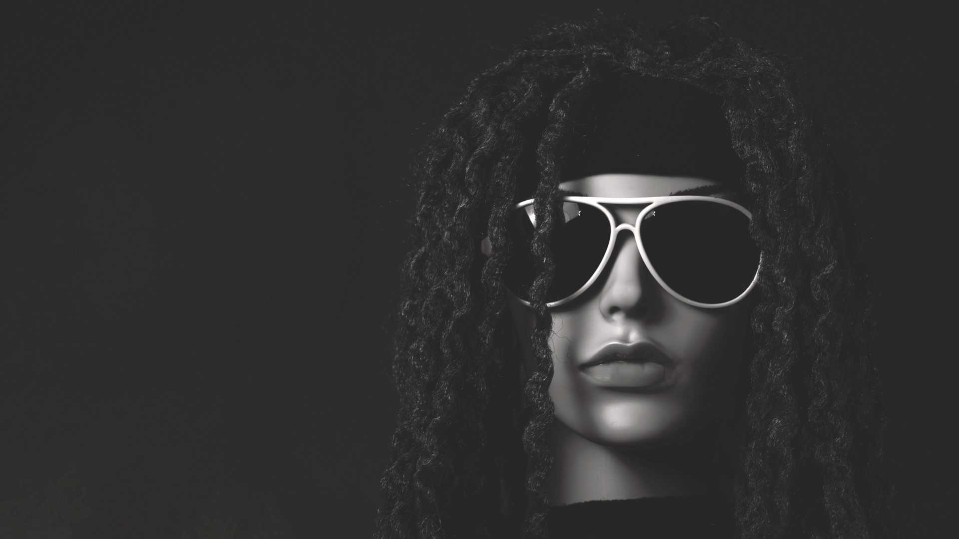 Mannequin with dreadlocks and sunglasses HD Wallpaper
