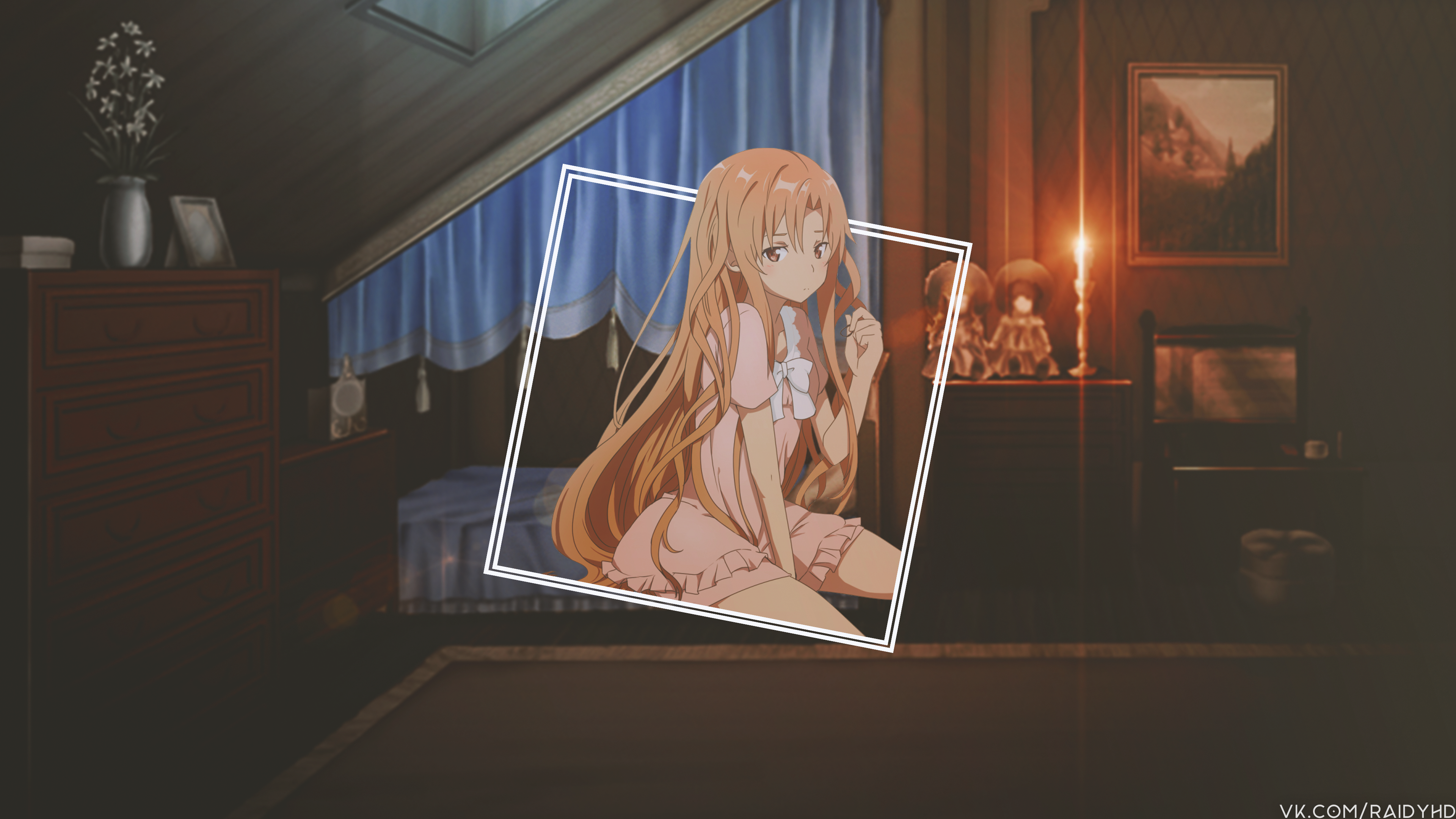 Asuna Yuuki from Sword Art Online in a room HD Wallpaper
