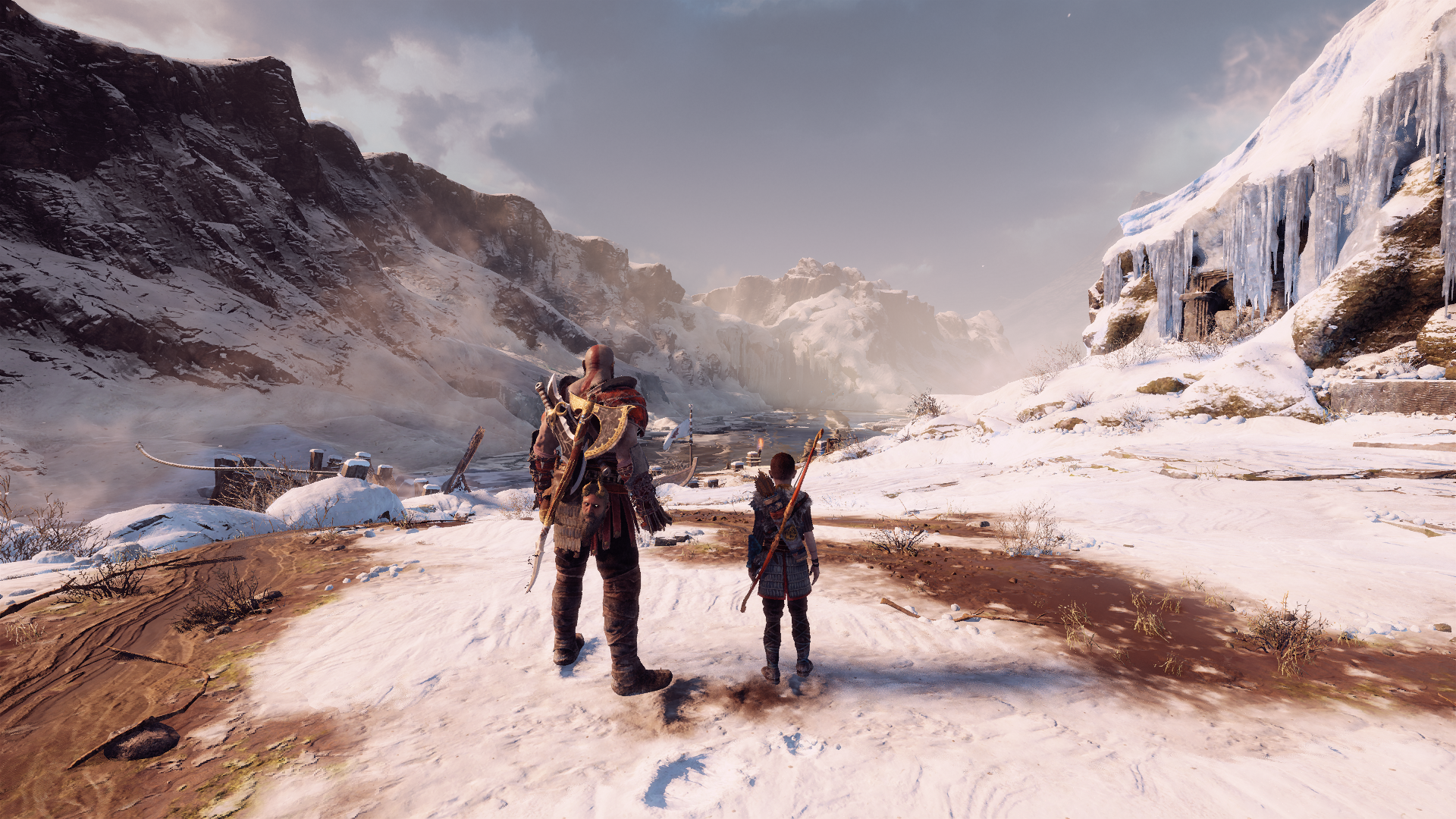 Kratos and Atreus in God of War HD Wallpaper
