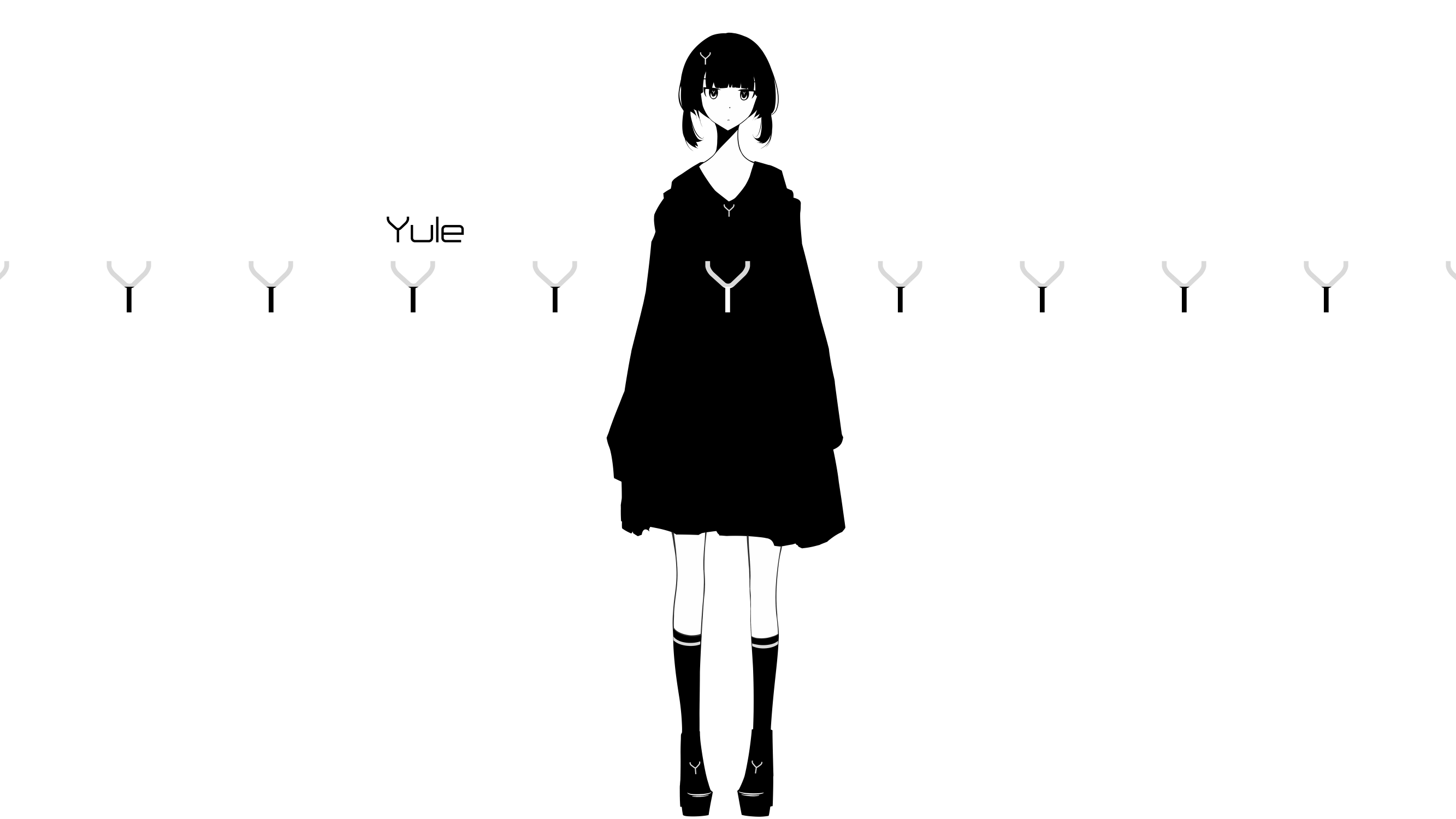 Anime girl with short hair and a black dress HD Wallpaper