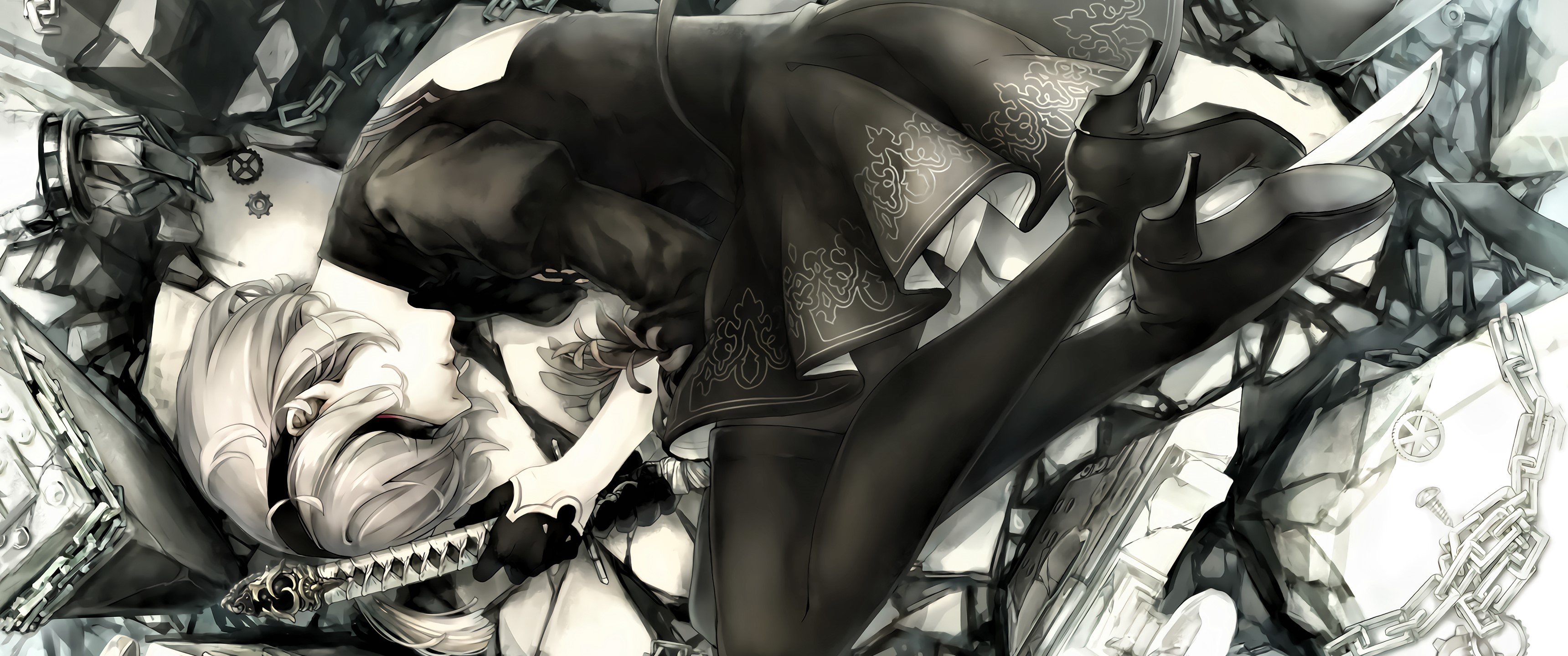 2B from Nier: Automata with Katana HD Wallpaper