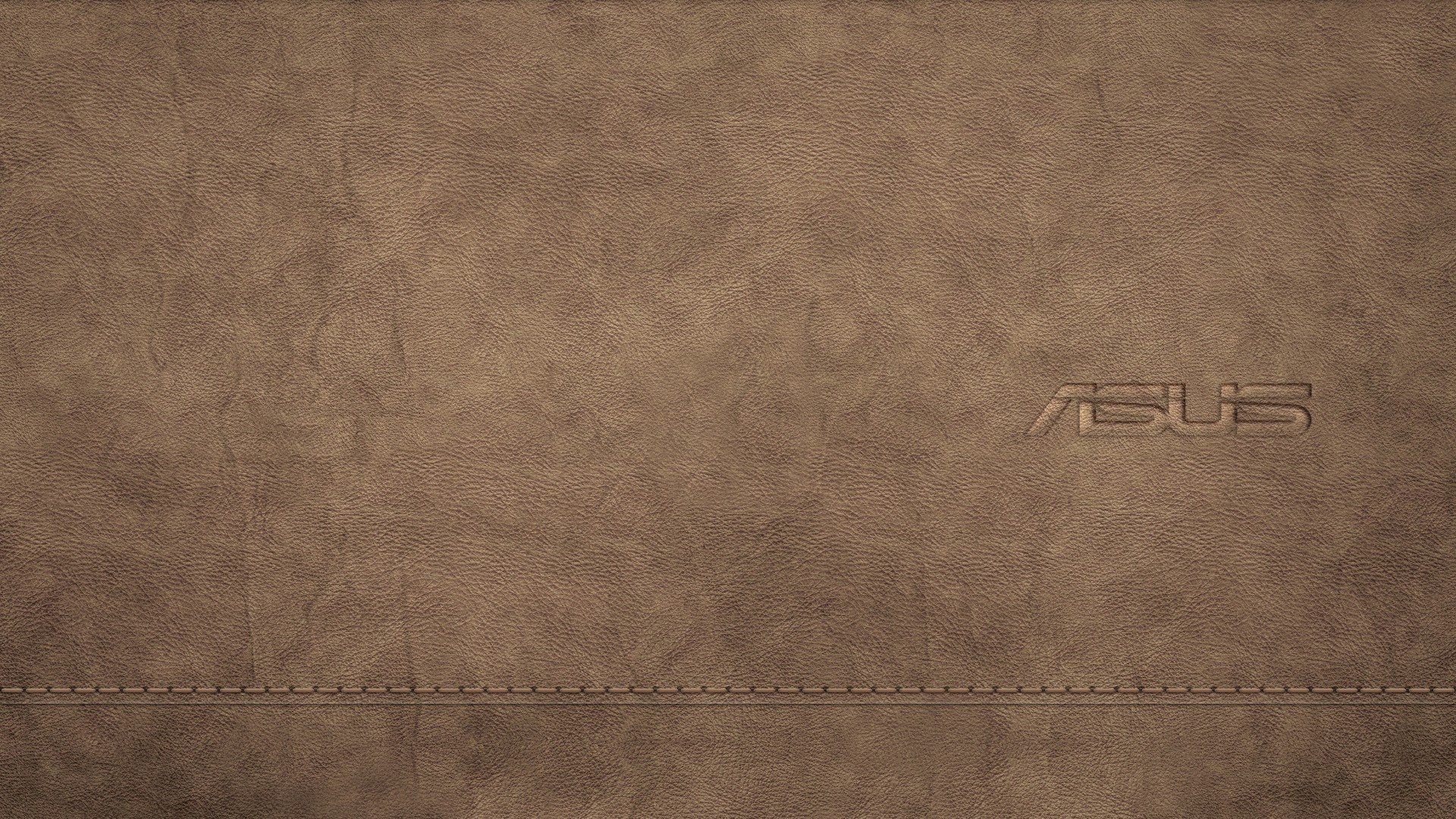 ASUS logo on brown leather texture HD Wallpaper