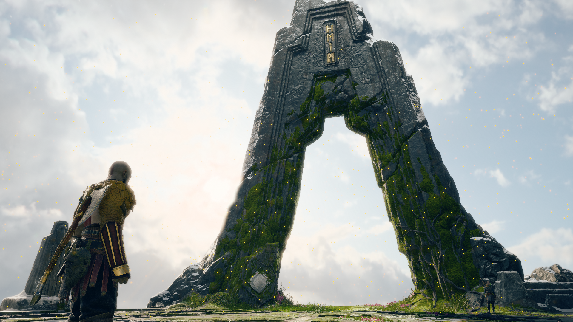 Kratos from God of War at a stone archway HD Wallpaper