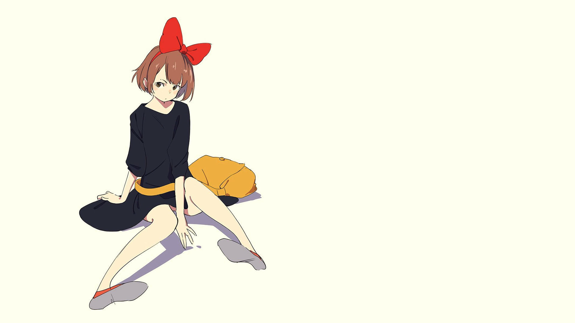 Kiki from Kiki's Delivery Service sitting with a bag HD Wallpaper