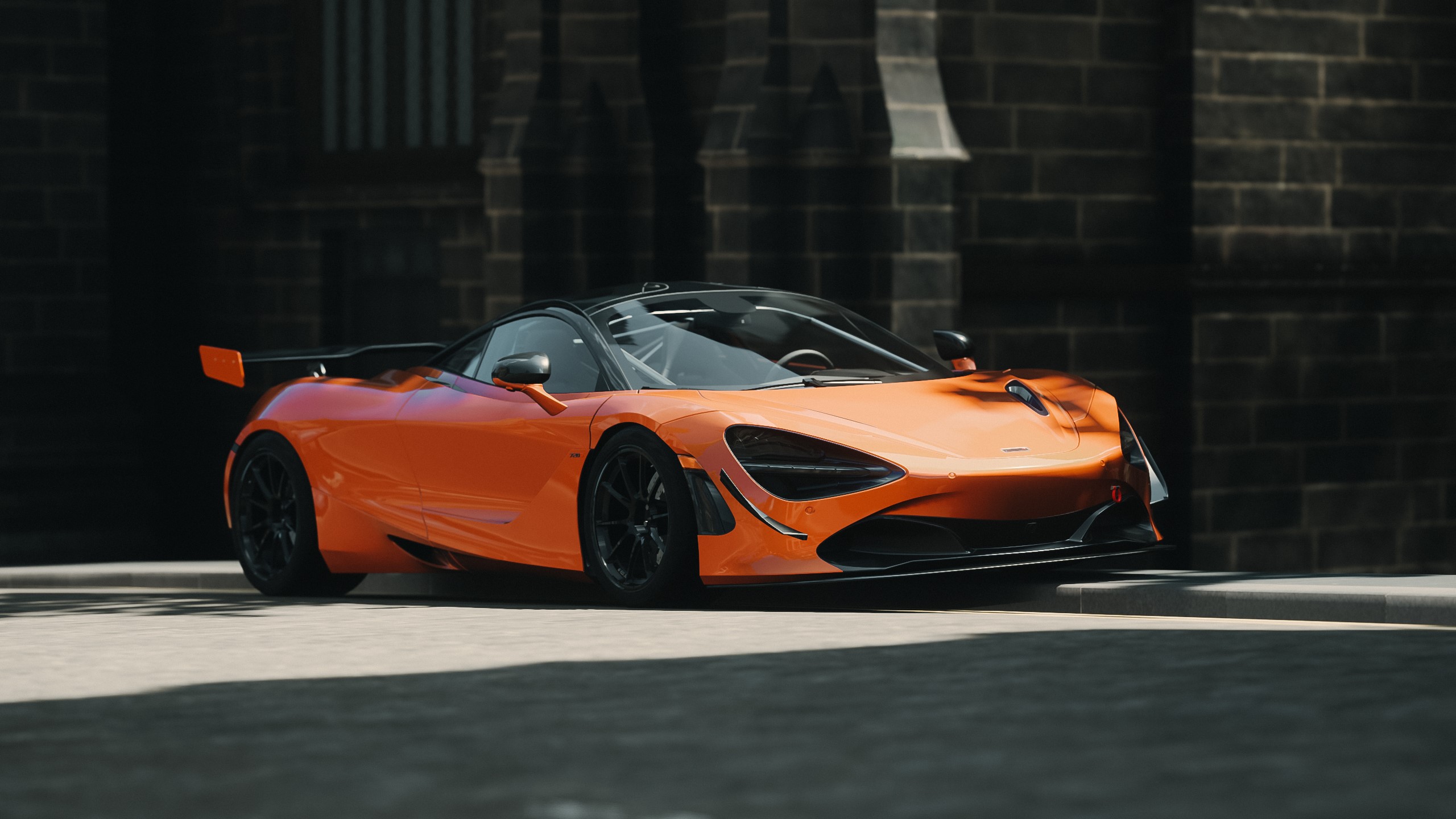 Orange McLaren 720S GT3 car HD Wallpaper