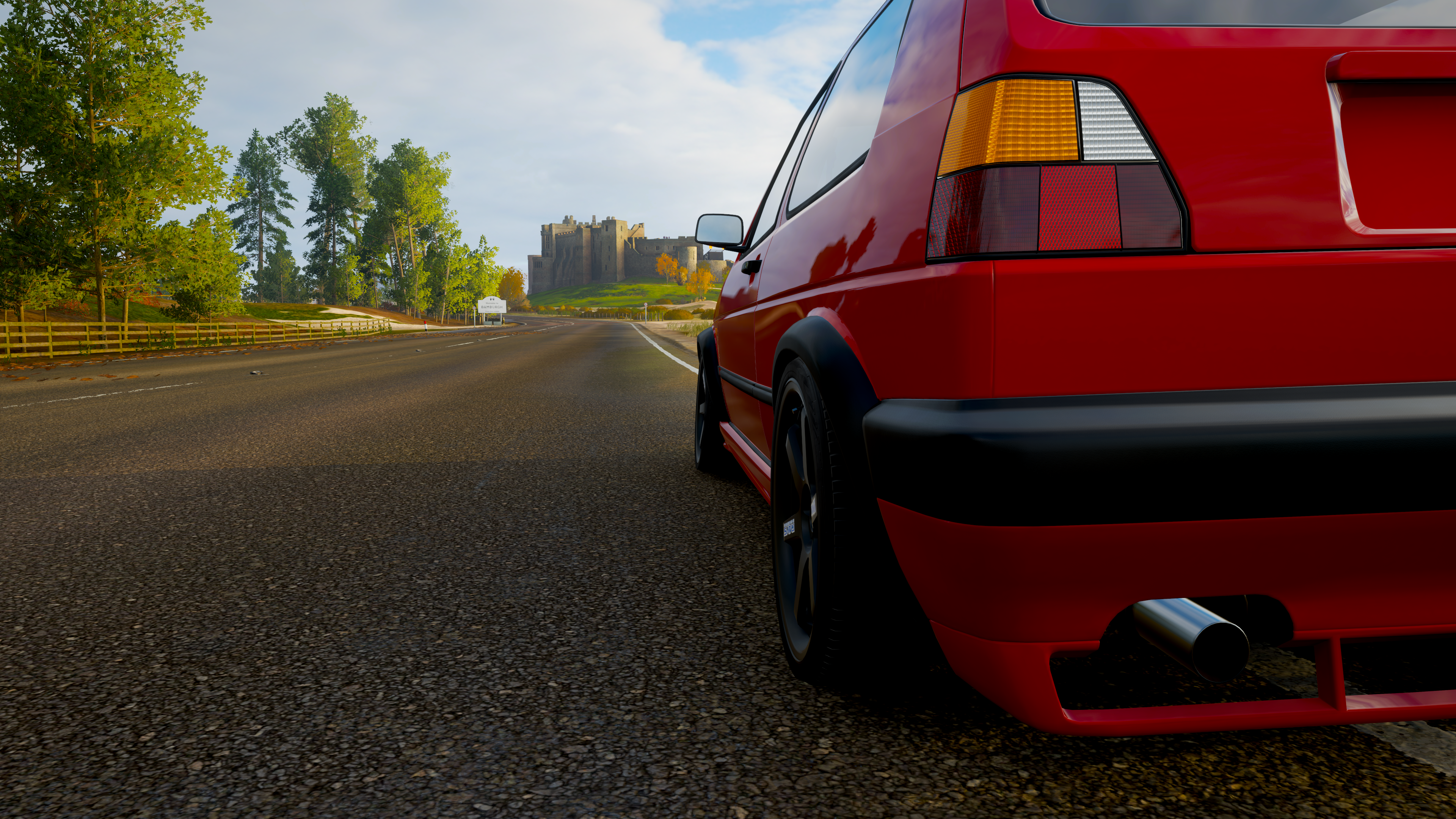 Red Volkswagen Golf GTI from Forza Horizon 4 HD Wallpaper