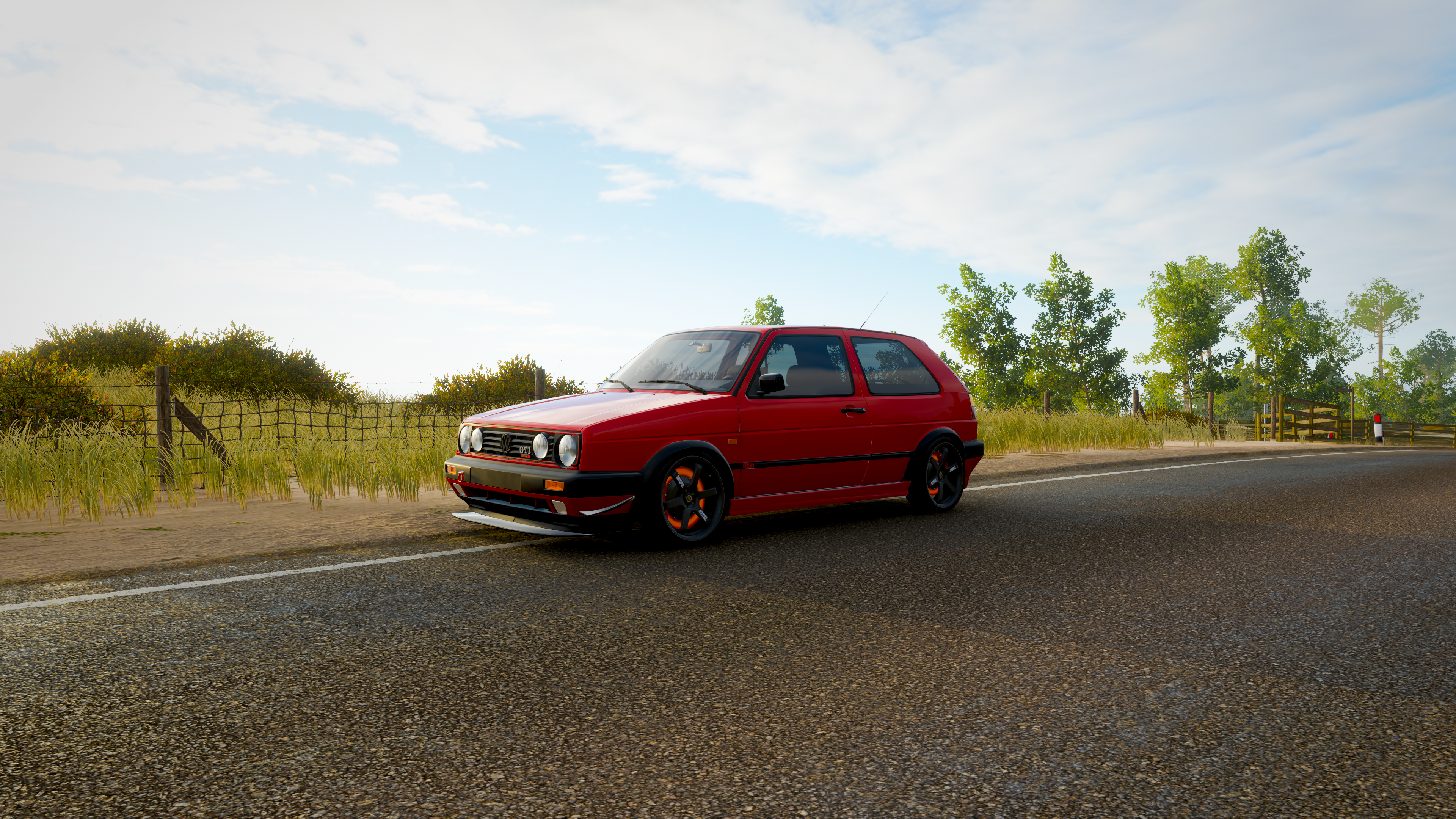 Red Volkswagen Golf GTI Mk2 in Forza Horizon 4 HD Wallpaper